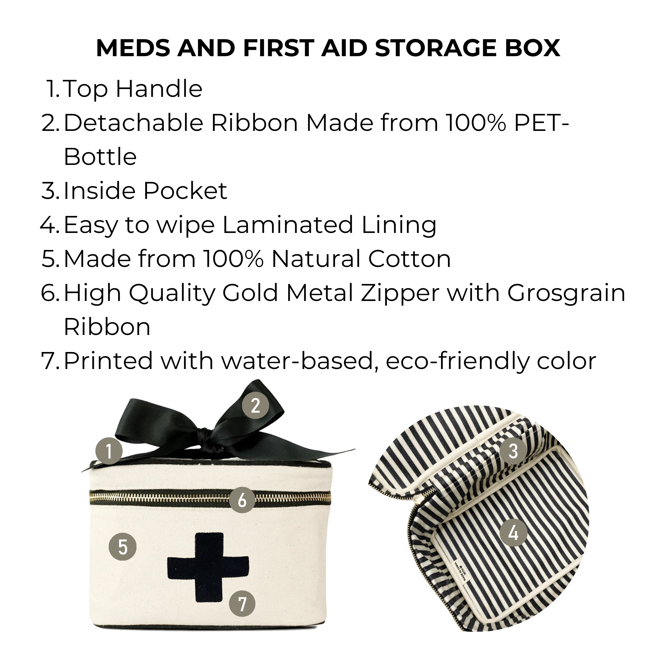 Portable Medicine and First Aid Storage Box with Cream - Perfect for Home, Travel, and Emergency Preparedness