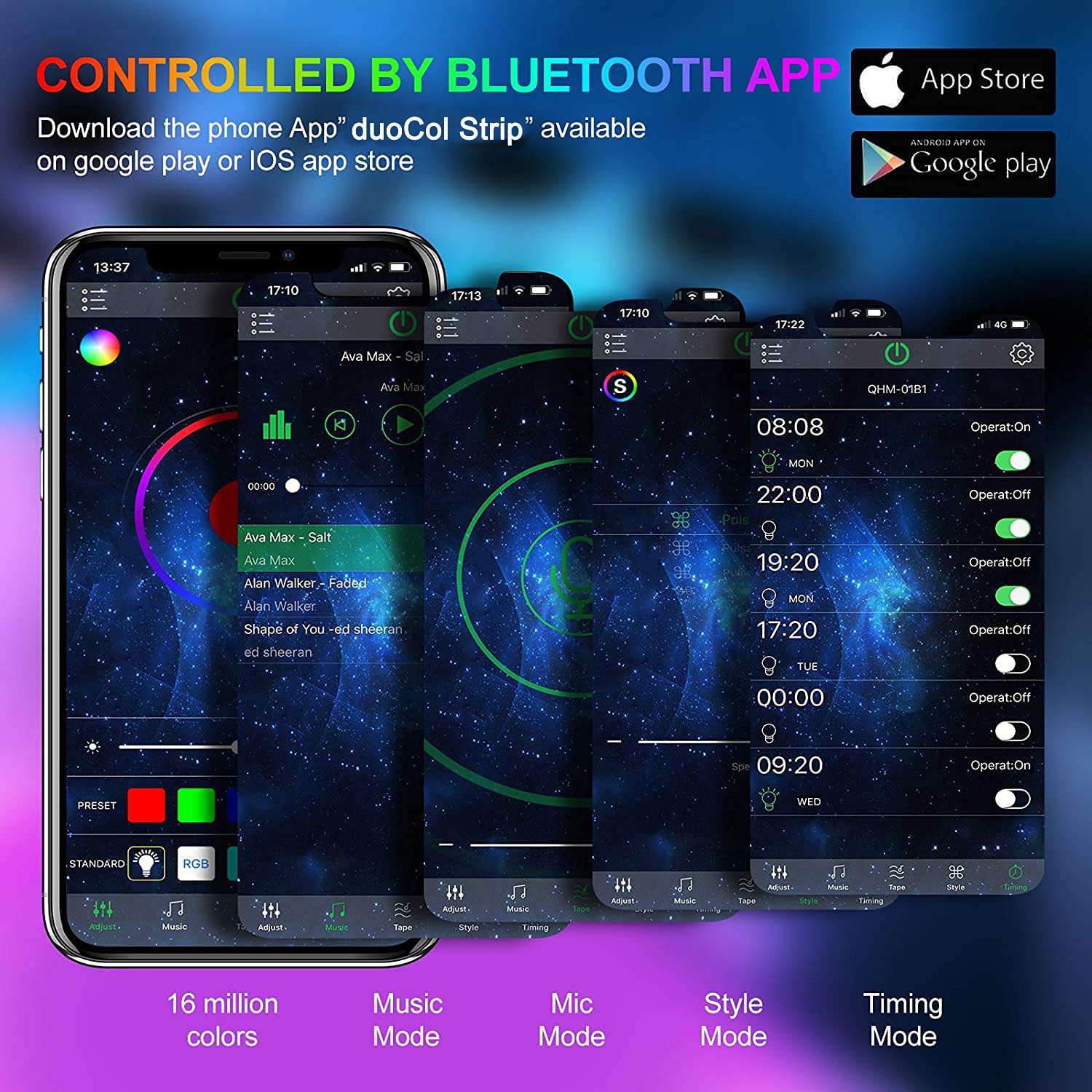 12M 5050 LED Strip Lights with Remote Control - Smart RGB Rope Lights for Bedroom, Home Decor, and Party Lighting | App-Controlled Mood Lighting for Wall, Ceiling, and Furniture Accents