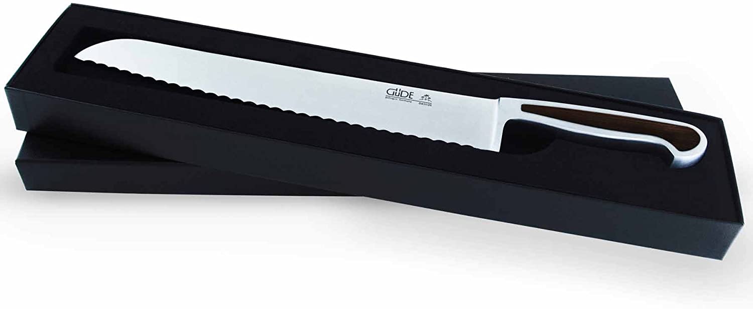 Premium Guede Delta Bread Knife with African Blackwood Handle - 10-Inch Stainless Steel Blade for Slicing Bread, Cakes & Pastries - Perfect for Bakeries, Home Kitchens & Professional Chefs