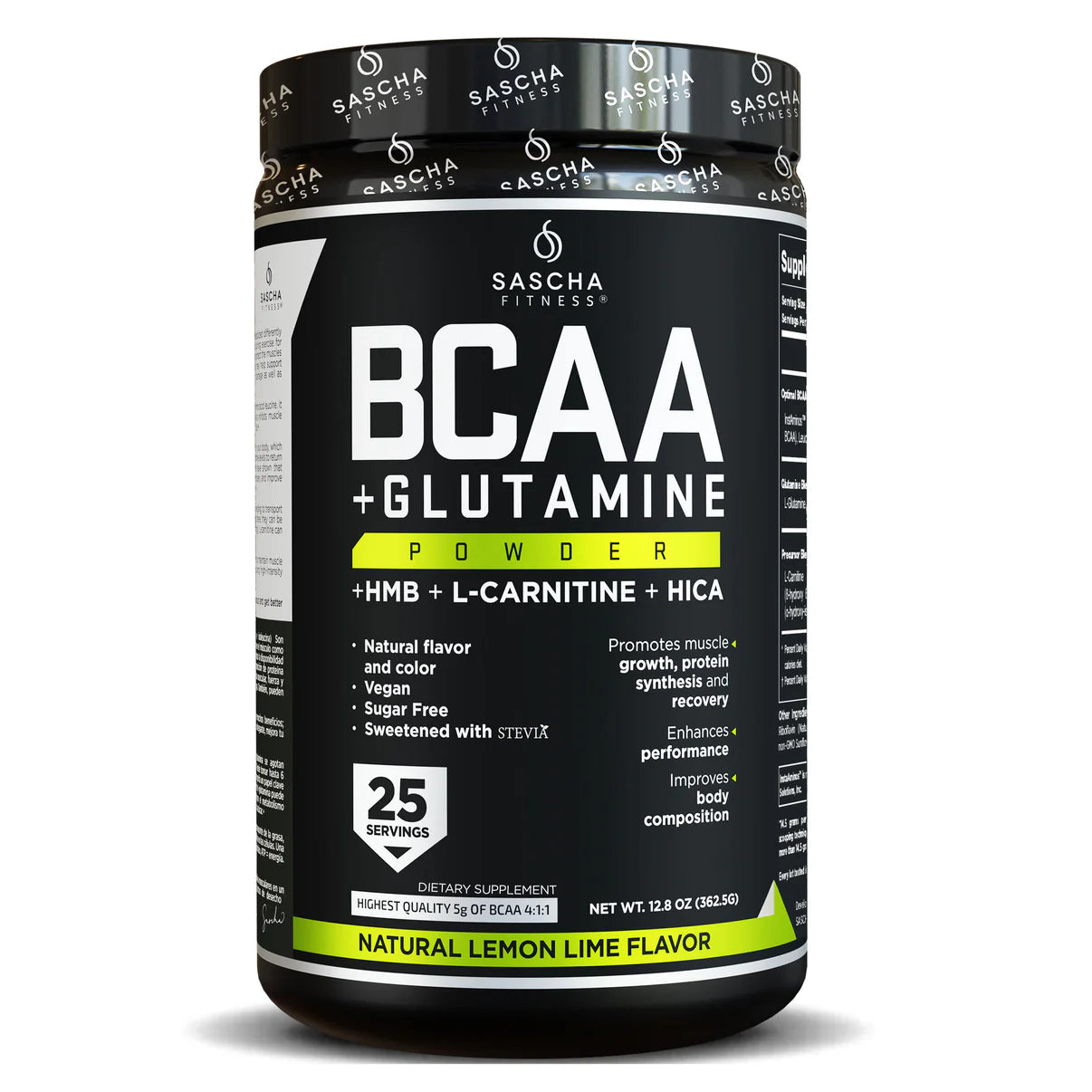 BCAA Powder for Muscle Recovery & Growth - SASCHA FITNESS Premium Branched-Chain Amino Acid Supplement - Ideal for Post-Workout, Fitness & Bodybuilding
