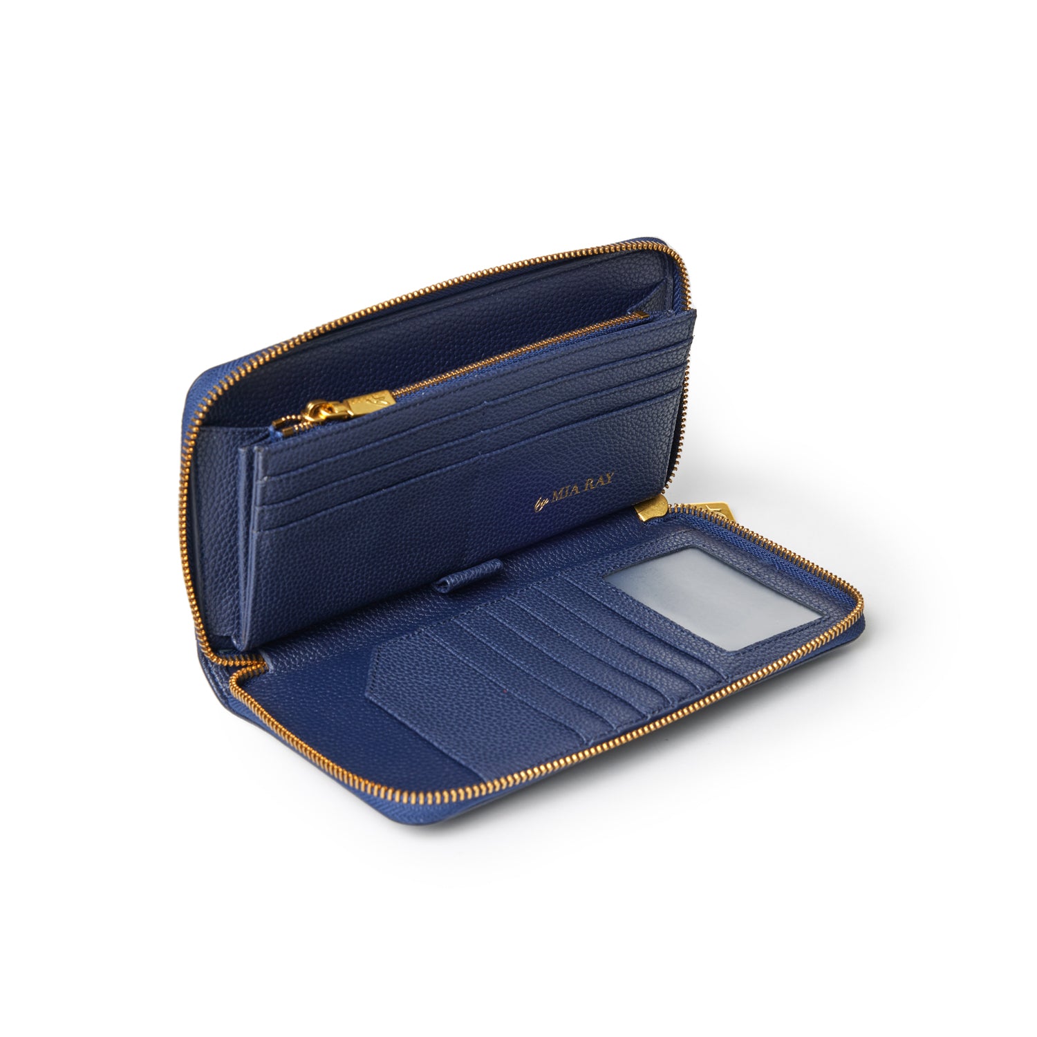 JUMBO PEBBLE WALLET in Navy Blue - Large Capacity RFID Blocking Wristlet Wallet for Women, Travel & Everyday Use