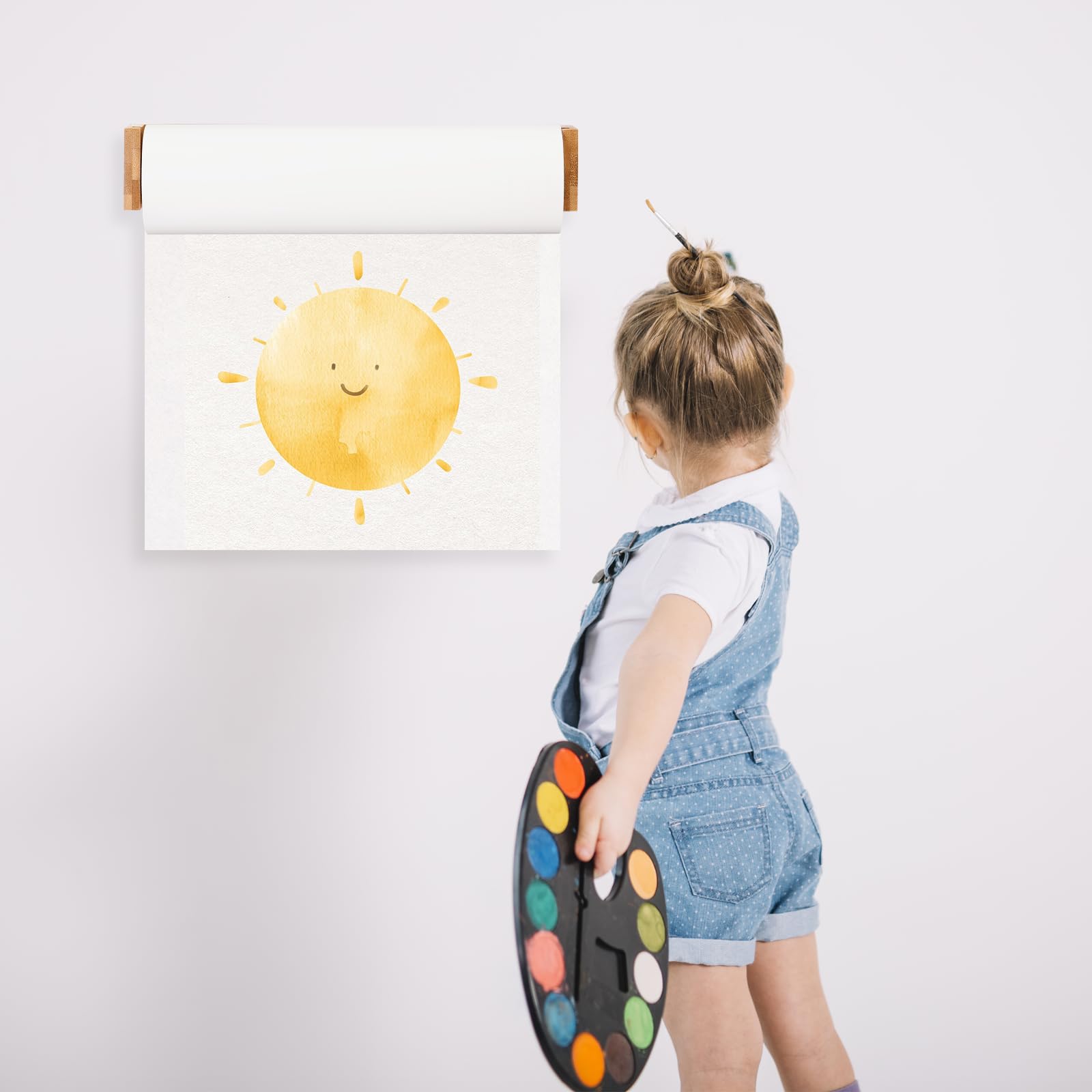 12 Inch Wooden Easel Paper Roll Holder - Wall Mount Kraft Paper Roll Dispenser for Kitchen, Office, School, Art & DIY Projects - Perfect for Grocery Lists, Butcher Paper & Crafting (Paper Not Included)