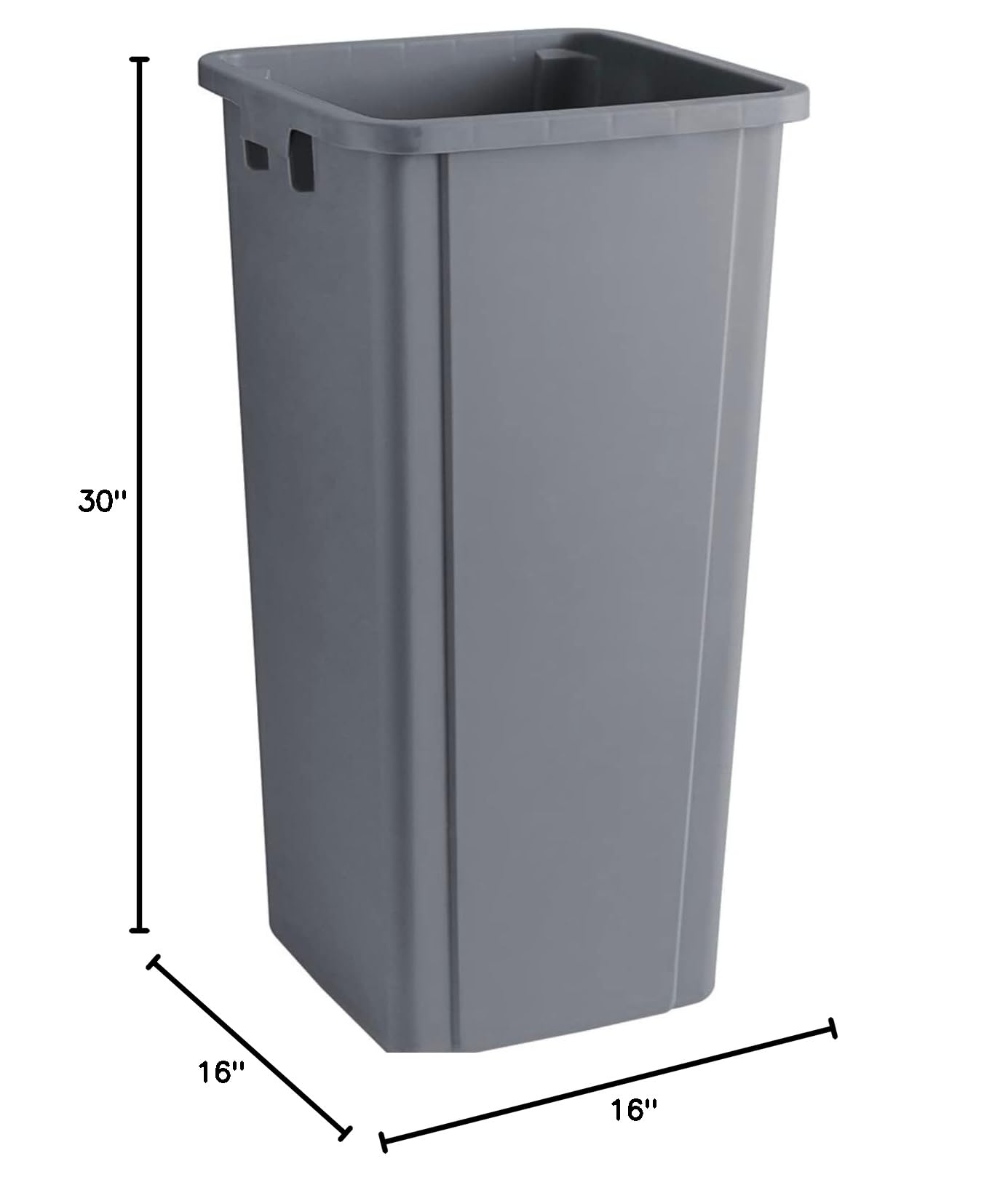 PRO&Family 92 Qt (23 Gallon/87 Liter) Heavy Duty Square Trash Can - Gray Kitchen Garbage Bin with Lid, Waste Basket & Recycling Bin for Home, Office & Outdoor Use