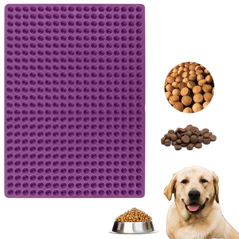 CTYES 468-Cavity Mini Round Silicone Mold for Chocolate Drops, Dog Treats, Gummy Candy - Perfect for Ganache, Jelly, Caramels & Pet Treats (Purple) | Ideal for Baking, Candy Making, DIY Desserts & Homemade Pet Snacks