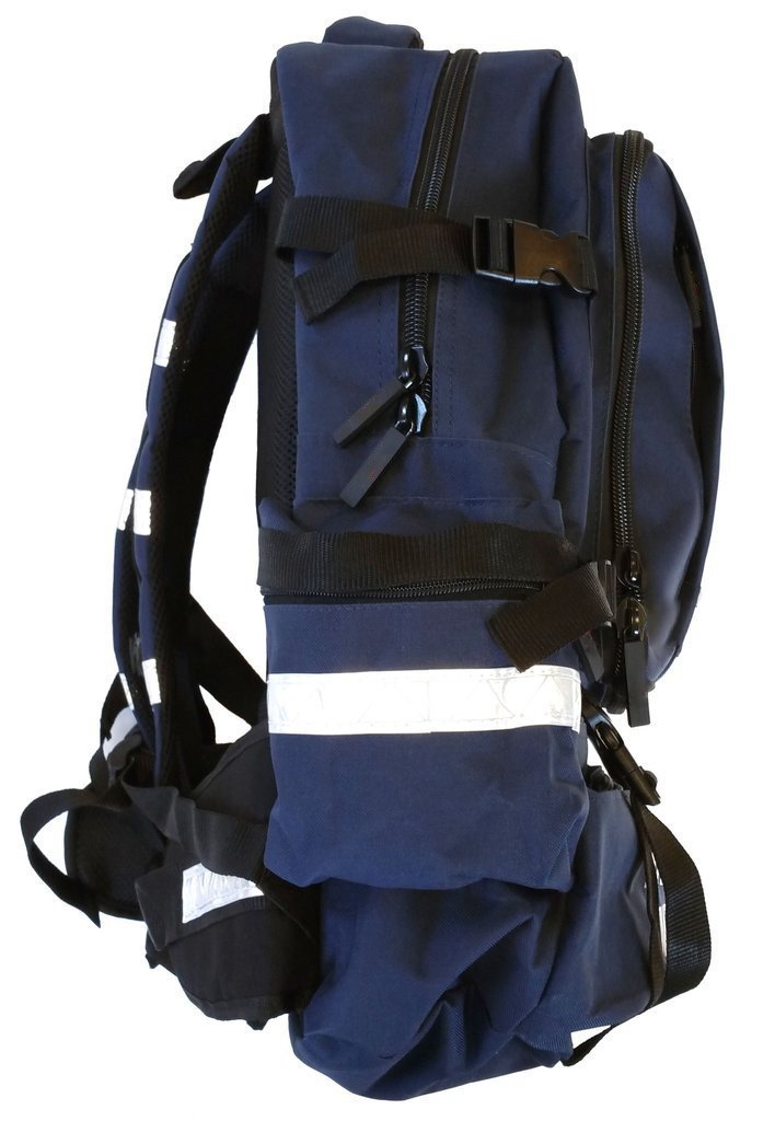 LINE2design Tactical First Aid Bag Kit - Fully Stocked EMT Emergency Medical Backpack with Trauma Supplies for First Responders, Paramedics & EMS - Navy Blue | Perfect for Outdoor Adventures, Camping & Emergency Preparedness