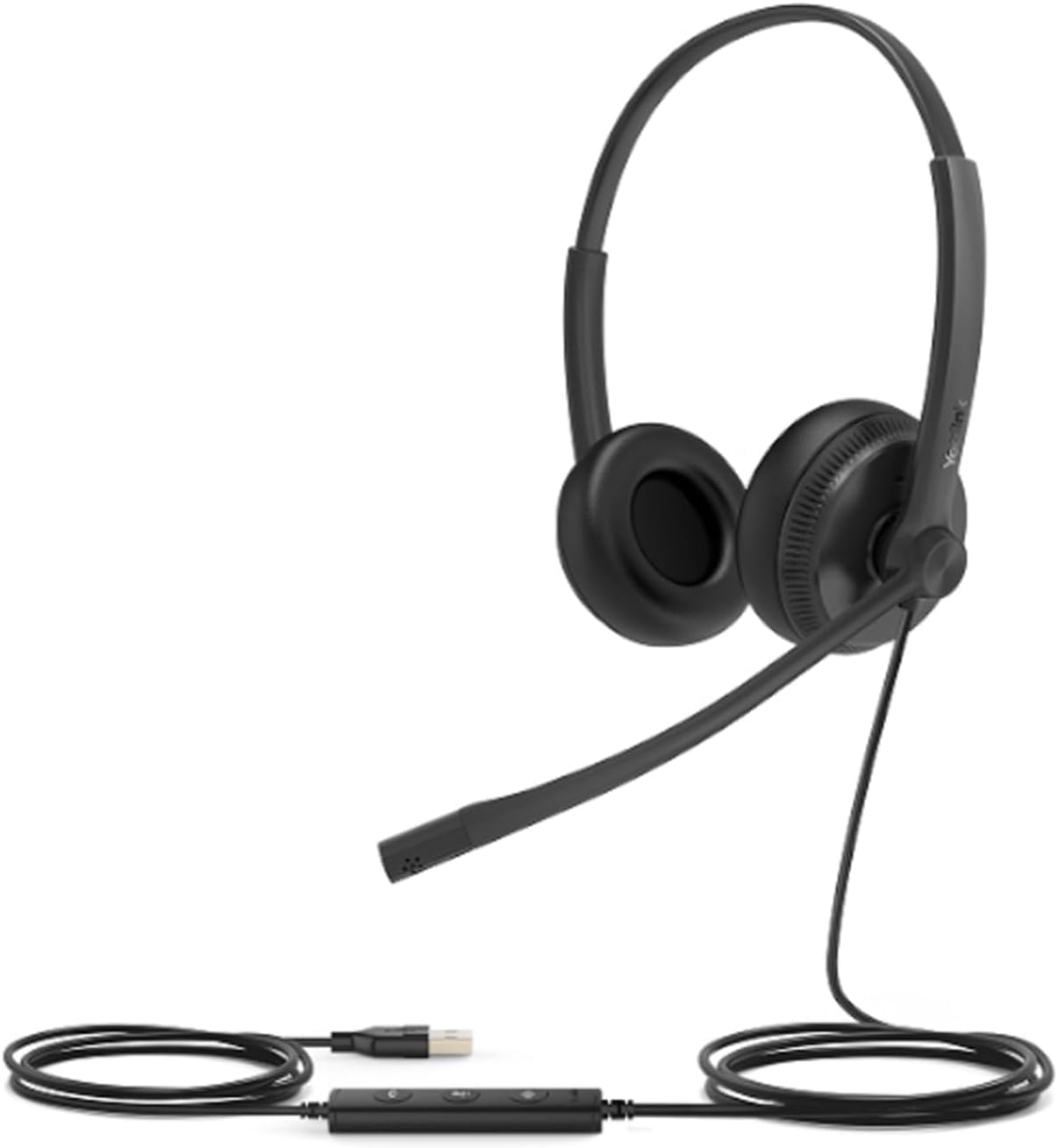 Yealink UH34 Dual UC Wired USB-A Headset with Noise Cancelling Mic - Professional USB Headphones for Call Center, Office, Remote Work & Video Conferencing