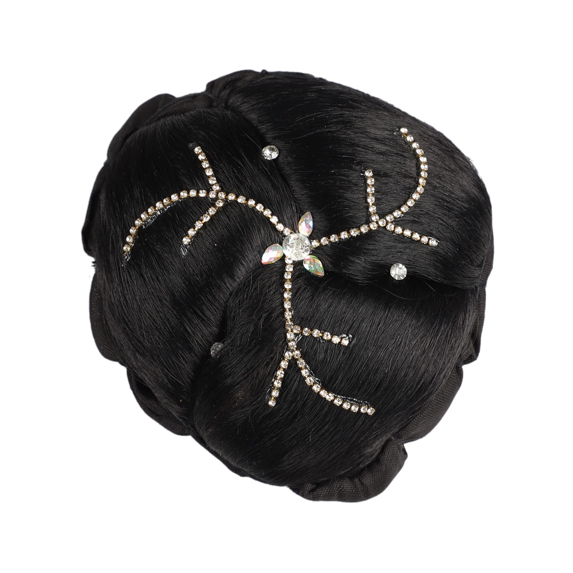 Neaama Hair Stone Juda Hair Bun for Women & Girls - Black Hair Styling Accessory (Pack of 1) | Perfect for Updos, Buns & Special Occasions