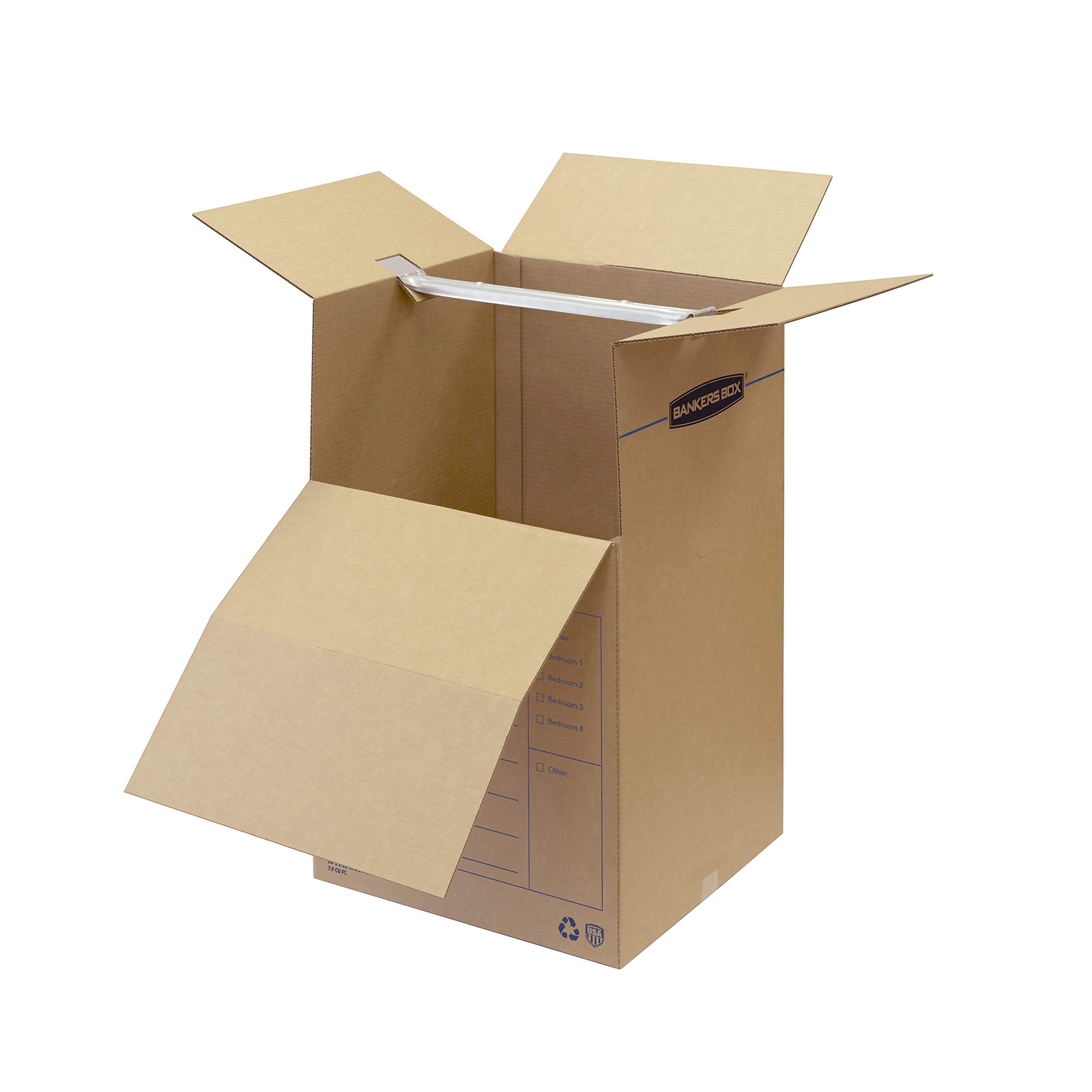 Bankers Box SmoothMove Wardrobe & Classic Moving Boxes - 12 Pack Heavy Duty Cardboard Storage Boxes for Home Office Moving, Packing & Organization | Perfect for Clothes, Books & Household Items Storage