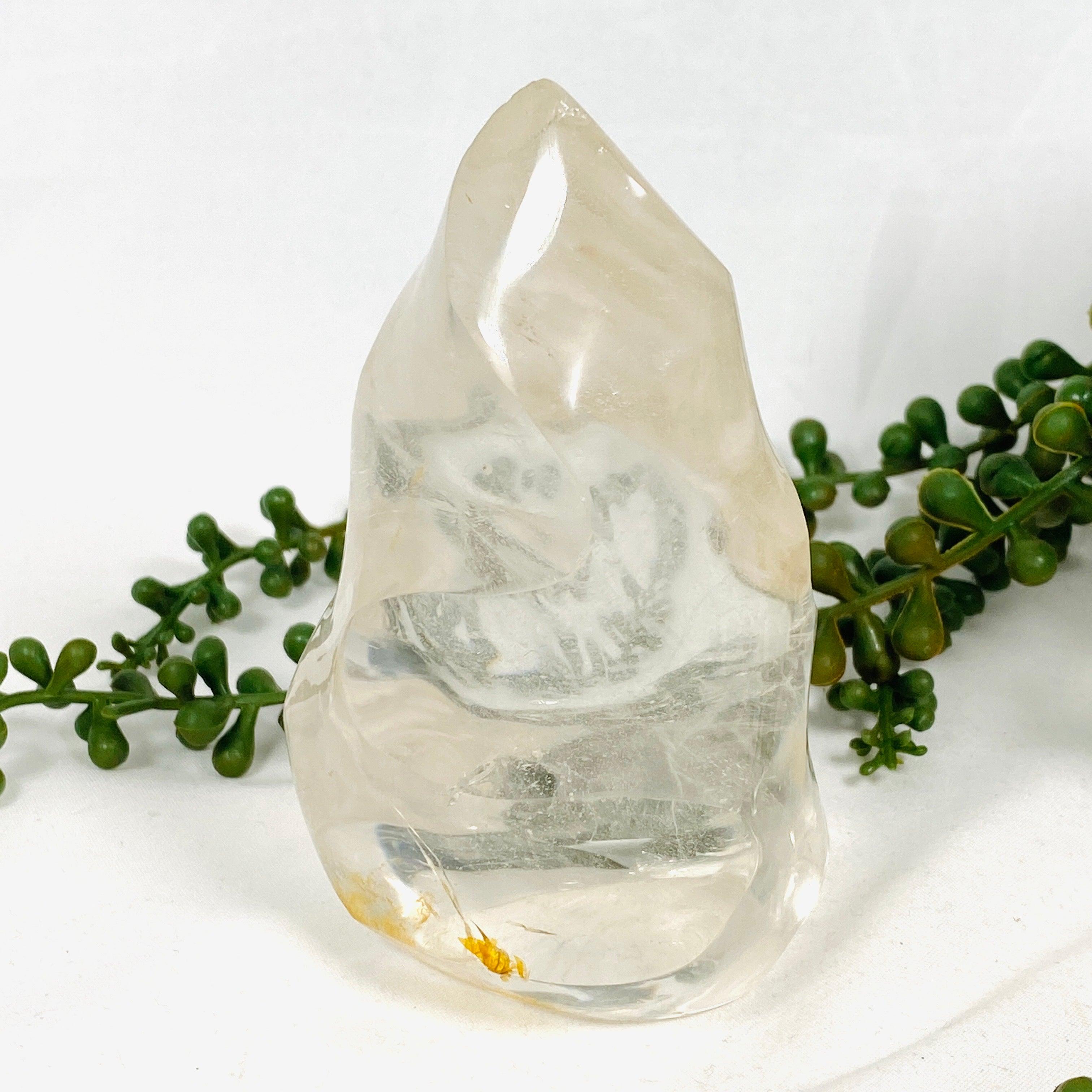 Natural Clear Hematoid Quartz Flame Points - Healing Crystal for Meditation, Energy Work & Home Decor | CR3666