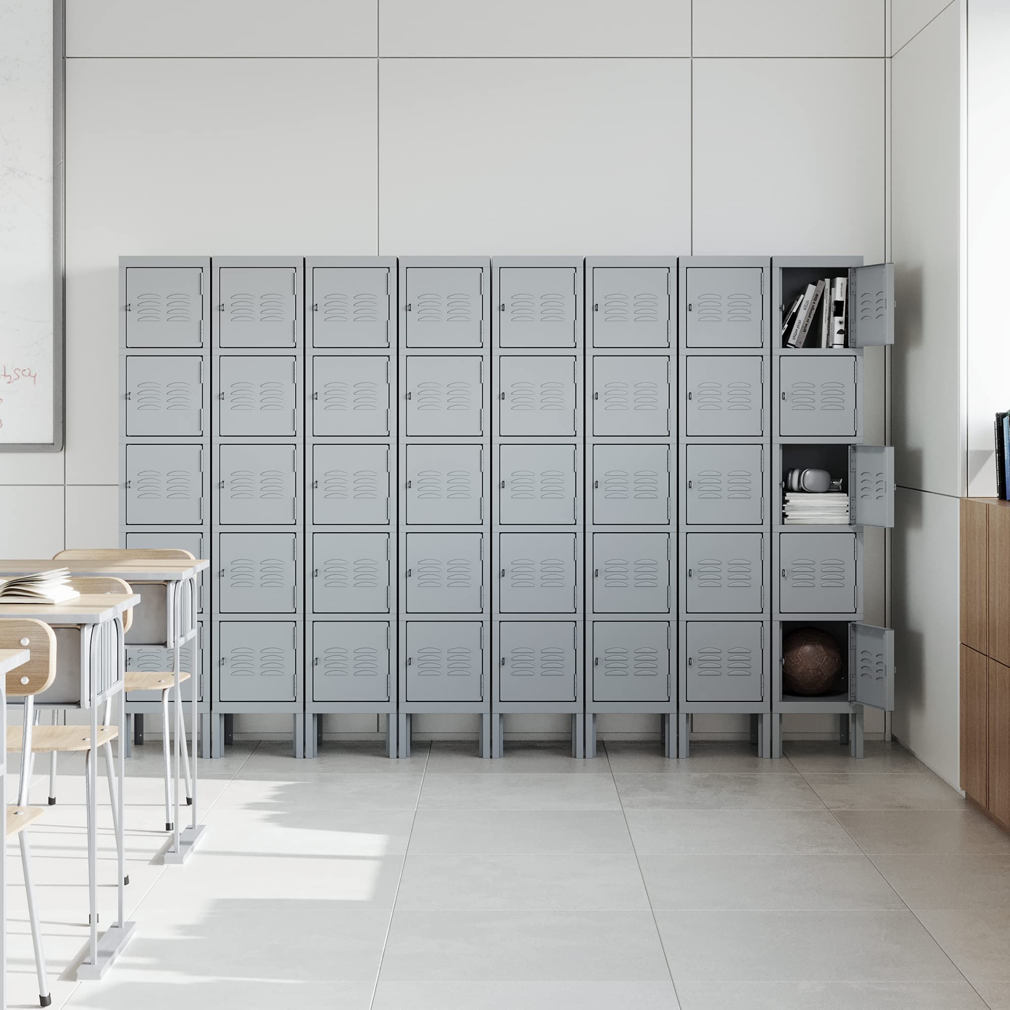 STANI Heavy Duty Metal Locker with Lock - Secure Employee Storage Cabinet for Home, Gym, School & Office - Tall Steel Locker for Clothes, Shoes & Personal Belongings (Ideal for Lockers Room, Workplace & Public Spaces)
