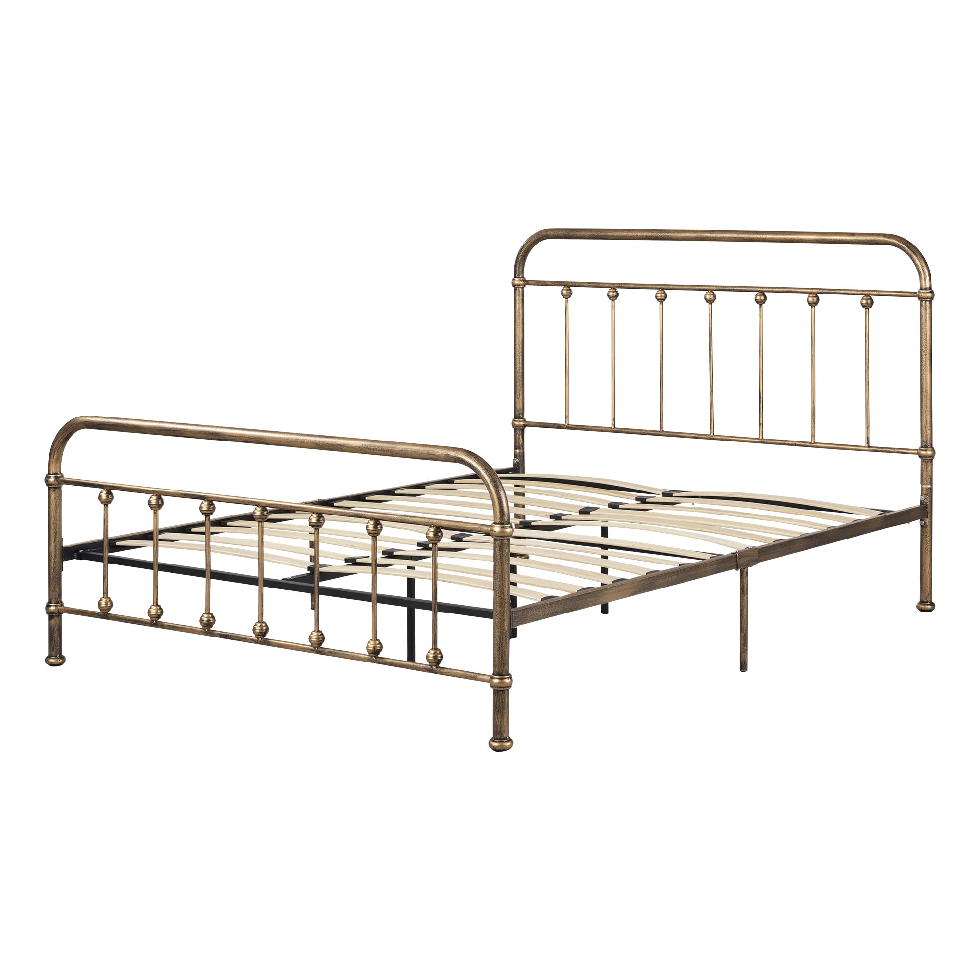 South Shore Prairie Metal Platform Bed Frame - Queen Size, Bronze Finish | Sturdy & Modern Bedroom Furniture for Small Spaces & Apartments