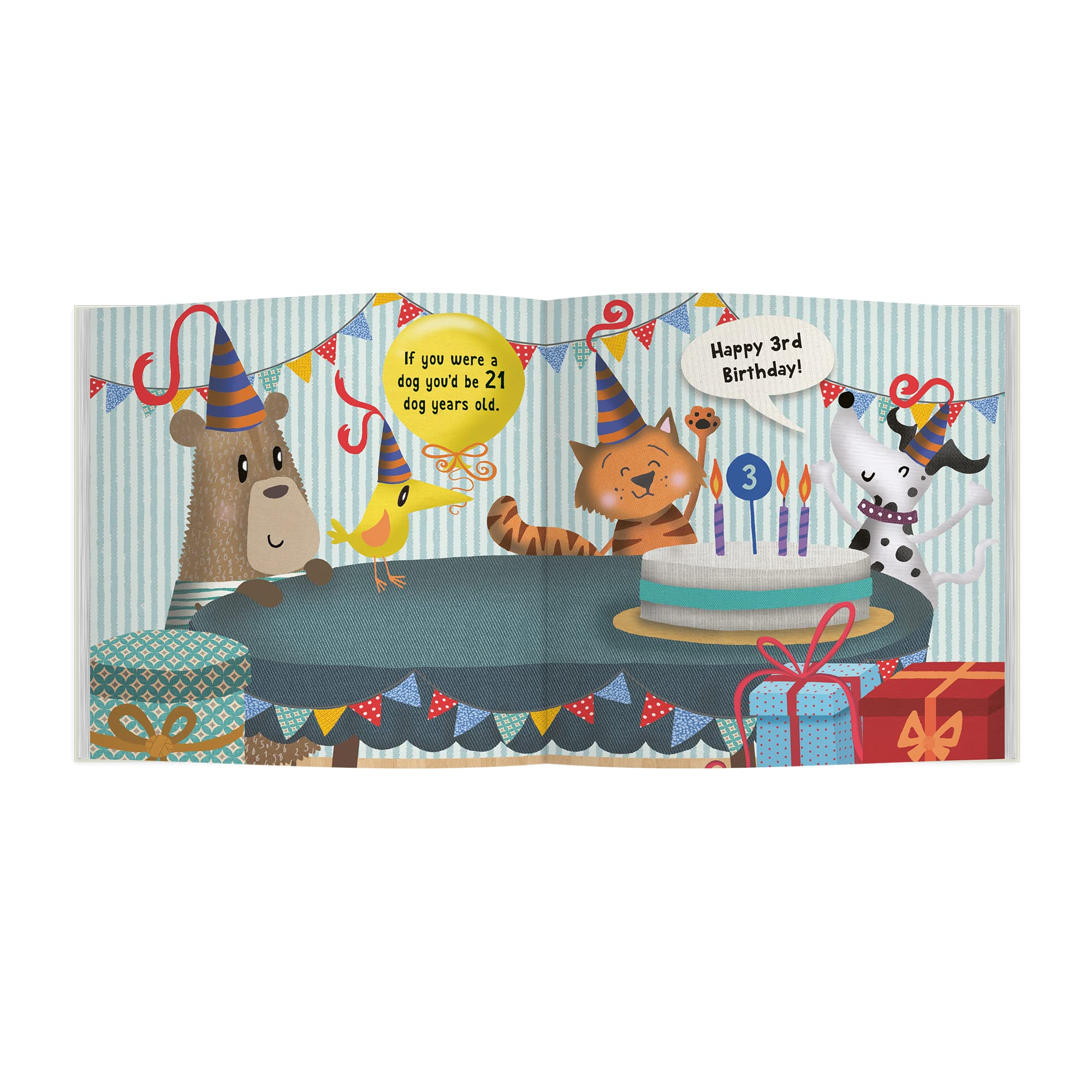 Personalized 'You're Three' Birthday Book - Custom Keepsake for Toddler's 3rd Birthday - Perfect Gift for Boys & Girls | Great for Birthday Parties, Milestone Celebrations & Memory Keeping
