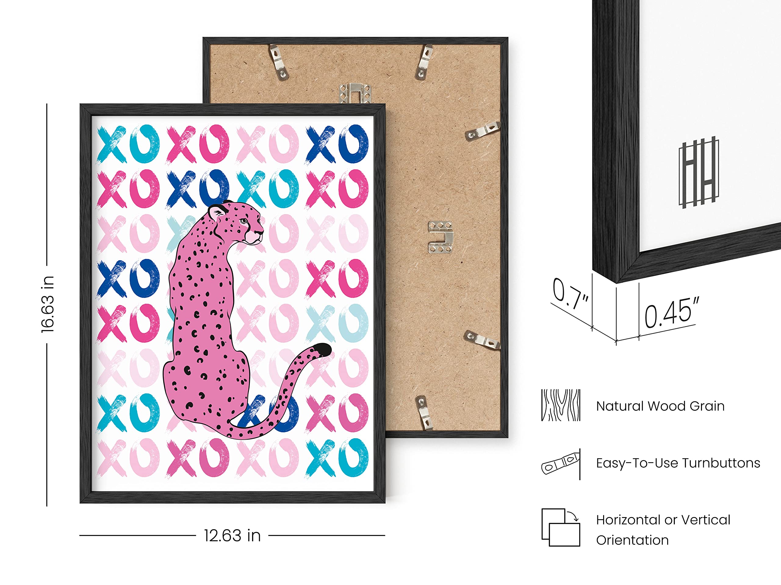 HAUS AND HUES Pink Aesthetic Preppy Wall Decor - Cute Posters for Teen Girls Room, Pink Wall Art with Black Frame (12x16 in) - Perfect for Bedroom, Dorm & Office Decor