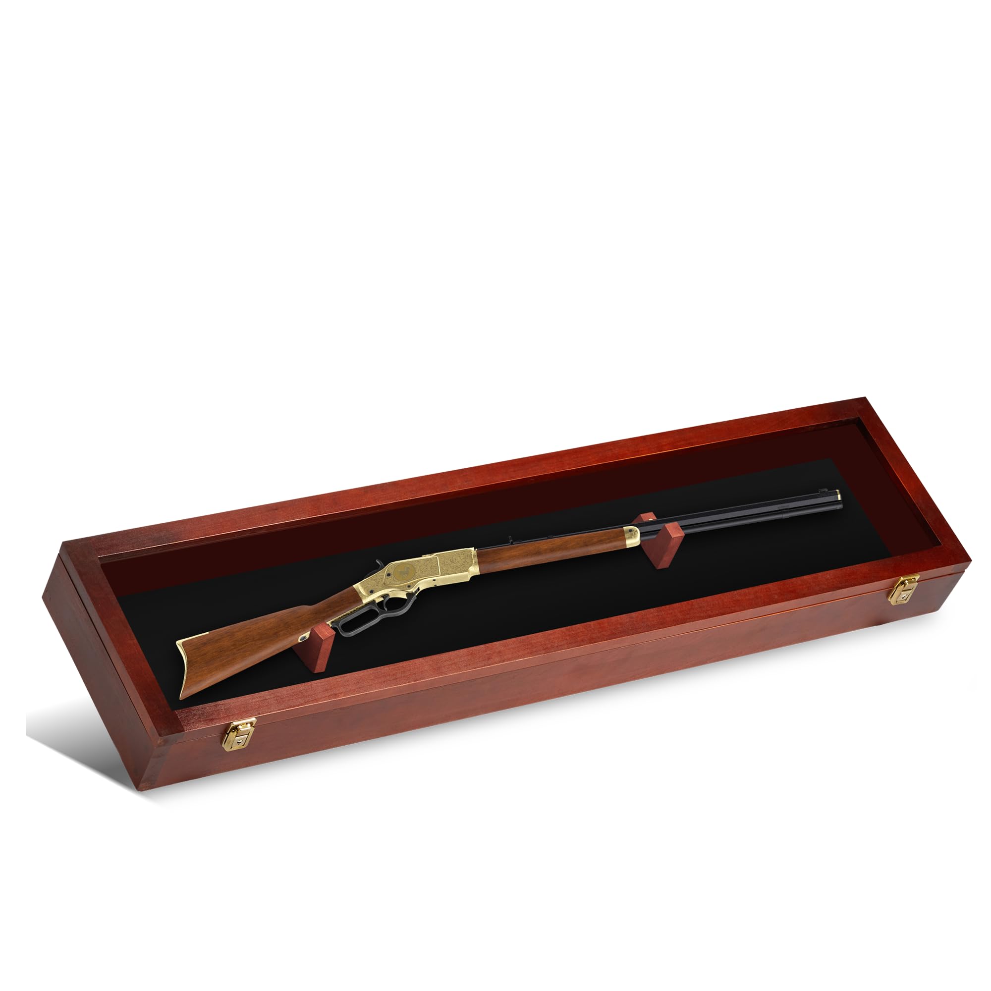 Lockable Gun Display Case for Rifles & Shotguns - Secure Acrylic Door Wall Mount Cabinet for Firearms & Swords - Perfect for Home Security, Hunting Gear Storage, and Weapon Collection Display
