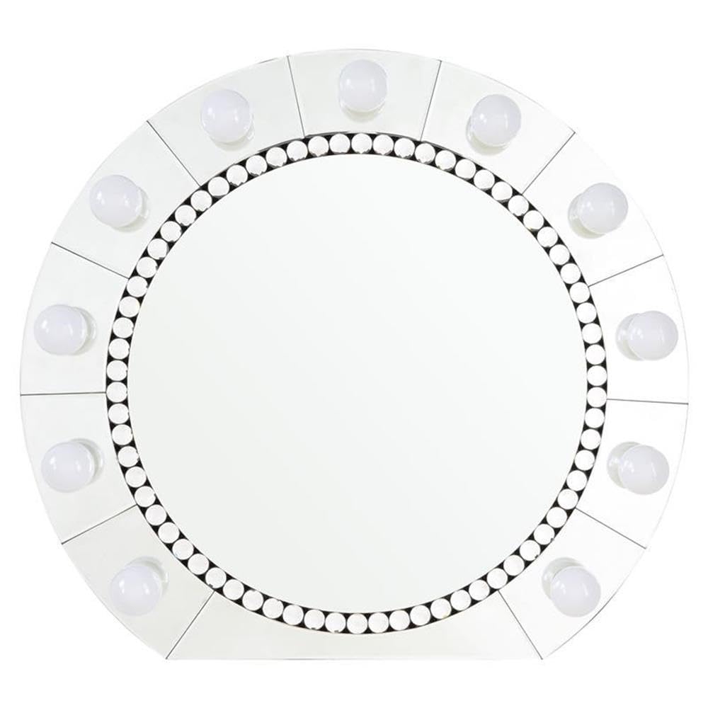 Acme Farai Elegant Glass Wall Decor with Mirrored & Faux Crystal Diamond Inlay - Perfect for Living Room, Bedroom, and Office Decoration
