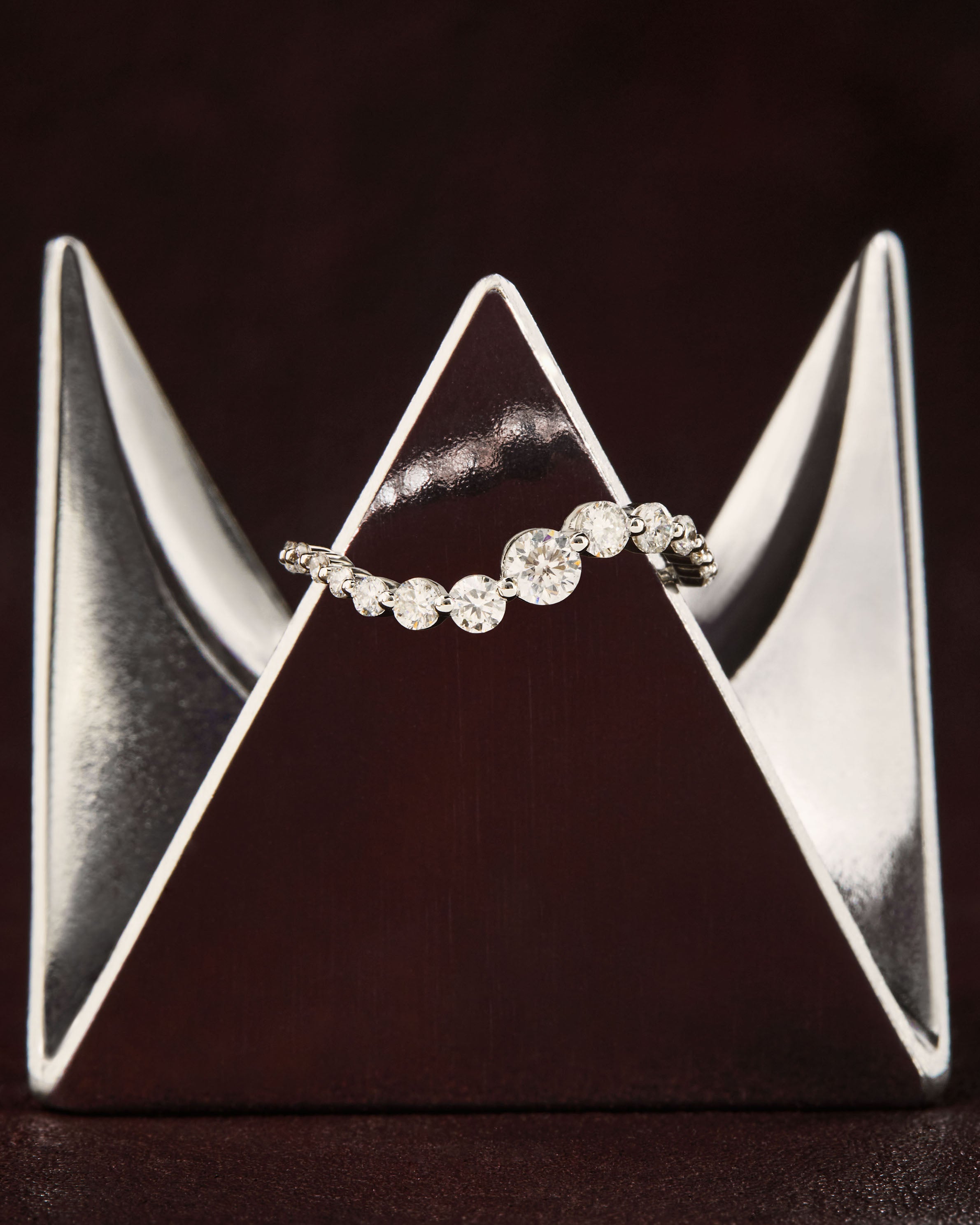 GRID 2 Diamond White Gold Venus Ring for Women - Elegant Jewelry Gift for Anniversary, Engagement & Special Occasions