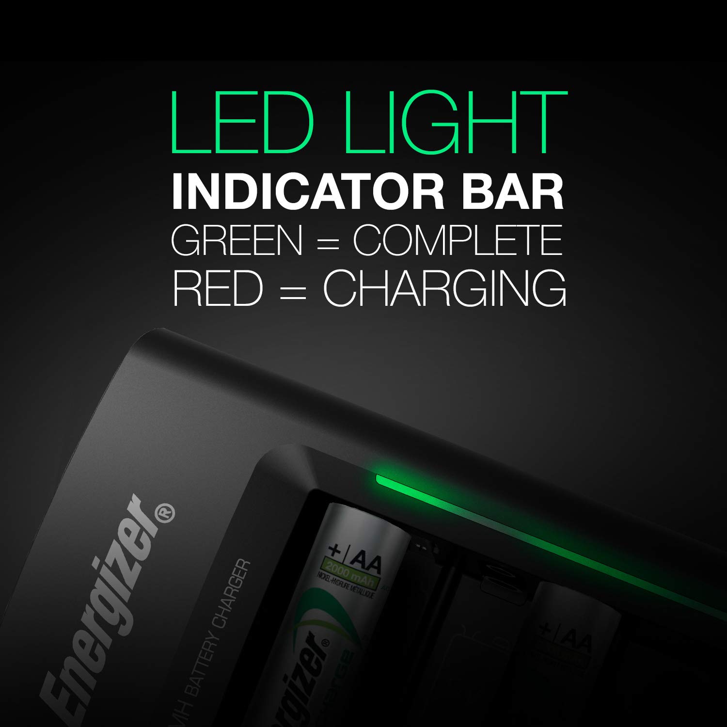 Energizer Rechargeable Battery Charger for C, D, AA, AAA & 9V Batteries - Fast Charging for Home, Office & Emergency Power Supply