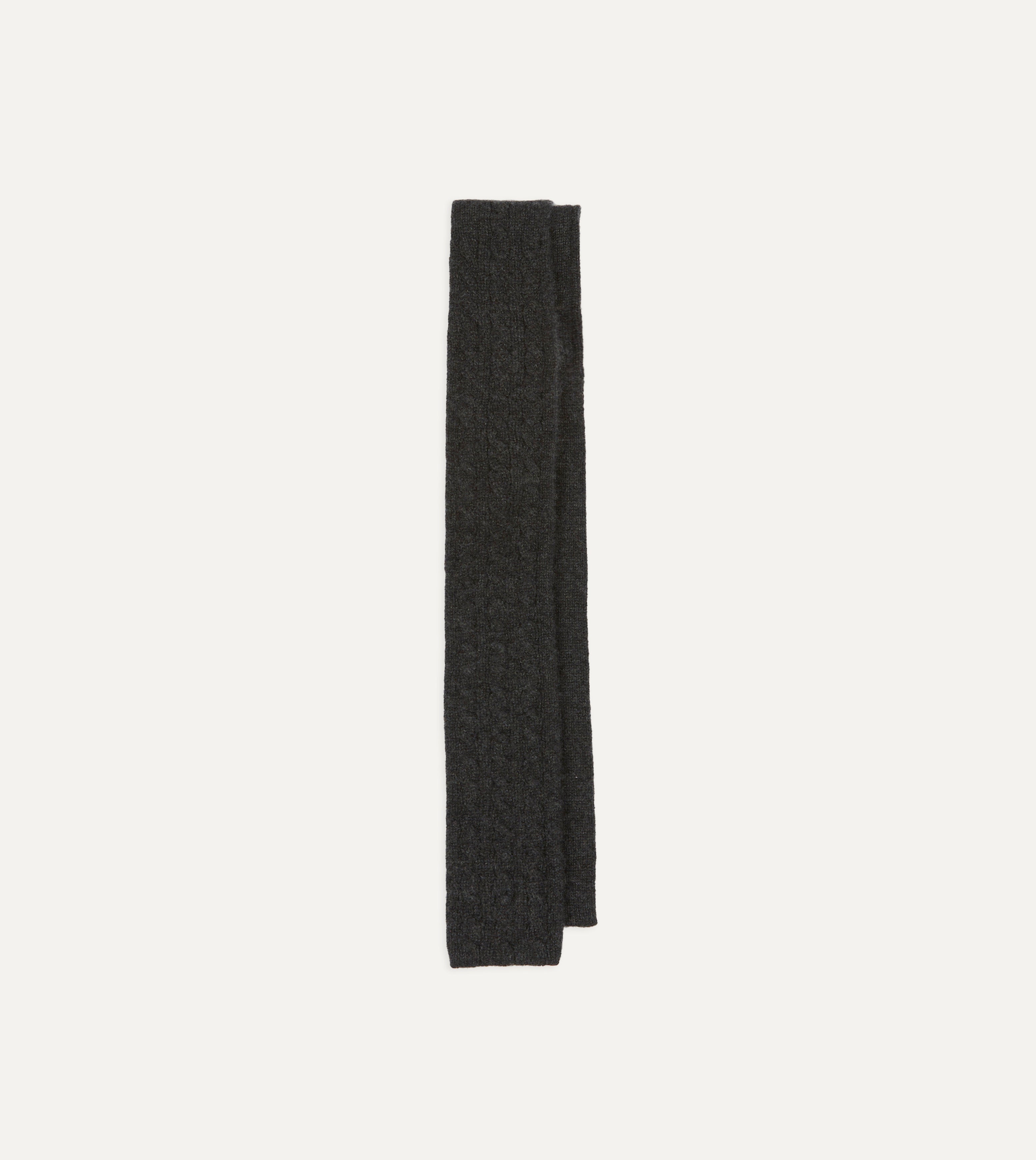 Luxury Grey Cashmere Cable Knit Tie for Men - Soft & Warm Winter Fashion Accessory - Perfect for Weddings, Business Meetings & Formal Events