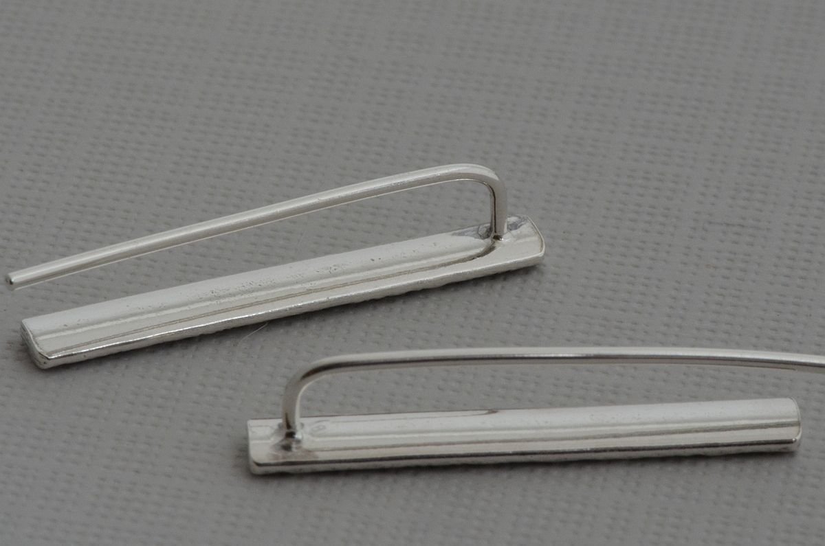 Sterling Silver Ear Climber Studs - Small Bar Wrap Crawler Earrings for Women | Perfect for Parties, Weddings & Everyday Wear
