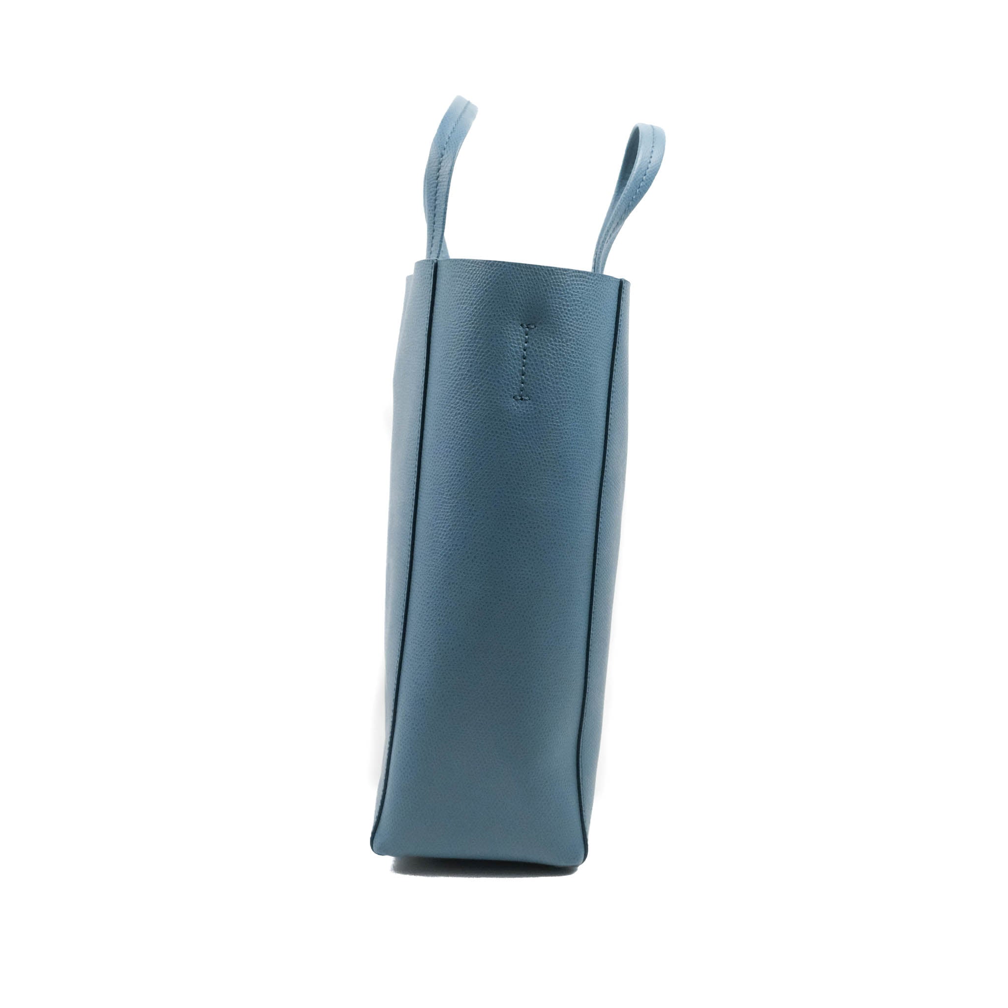 Celine Small Vertical Cabas Tote Bag in Blue Grained Calfskin Leather with Silver Hardware - Perfect for Work, Travel & Everyday Use