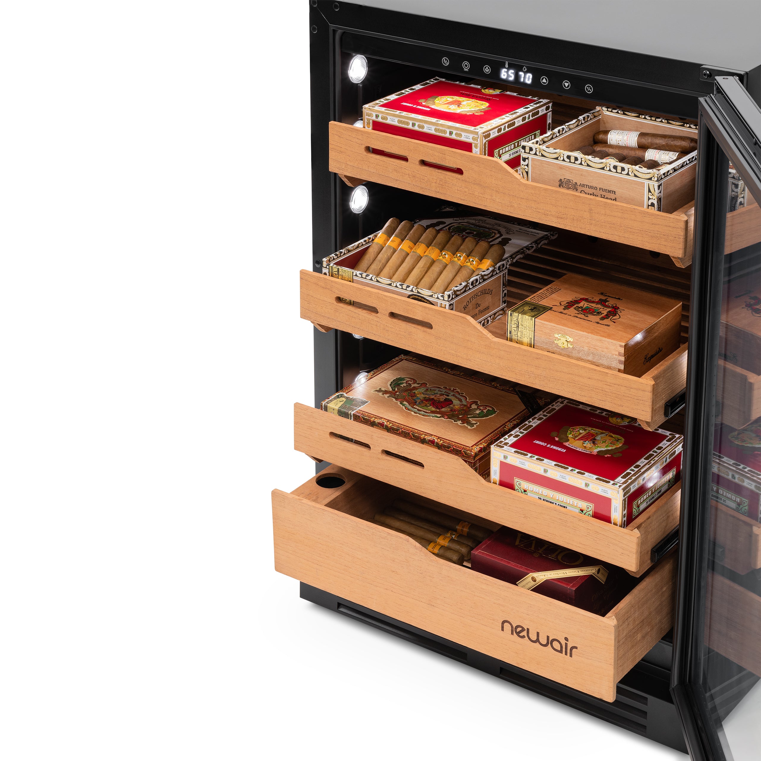 Newair® 1500-Count Electric Cigar Humidor Cabinet - Freestanding or Built-In Wine Cooler Conversion - Perfect for Cigar Aficionados & Home Bars