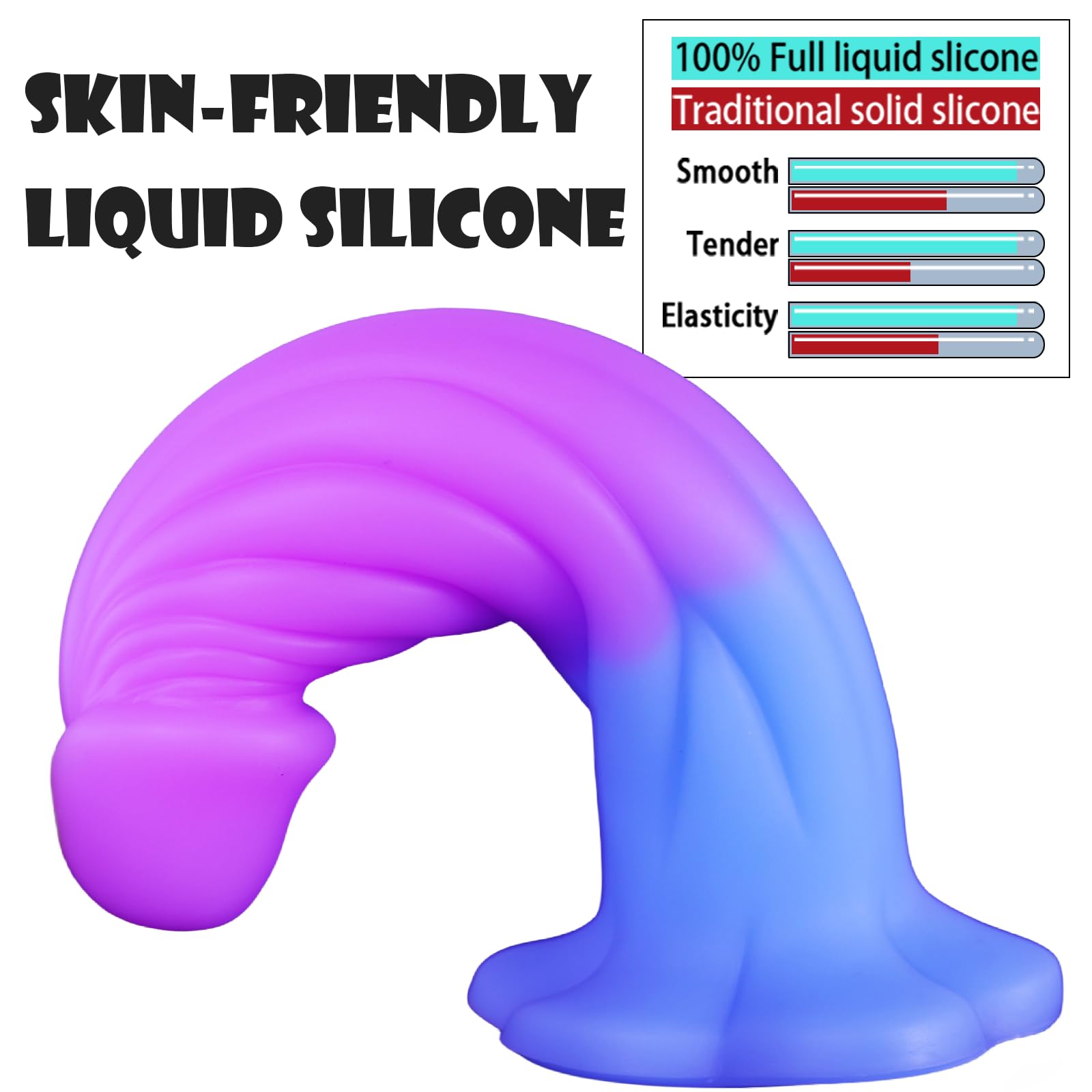 9 Inch Realistic Silicone Dildo with Flower Suction Cup - 2 Inch Wide Thick Vibrant Dildo for Vaginal & Anal Play - Lifelike Penis Sex Toy for G-Spot & Prostate Stimulation - Perfect for Solo Play, Couples & BDSM Scenes
