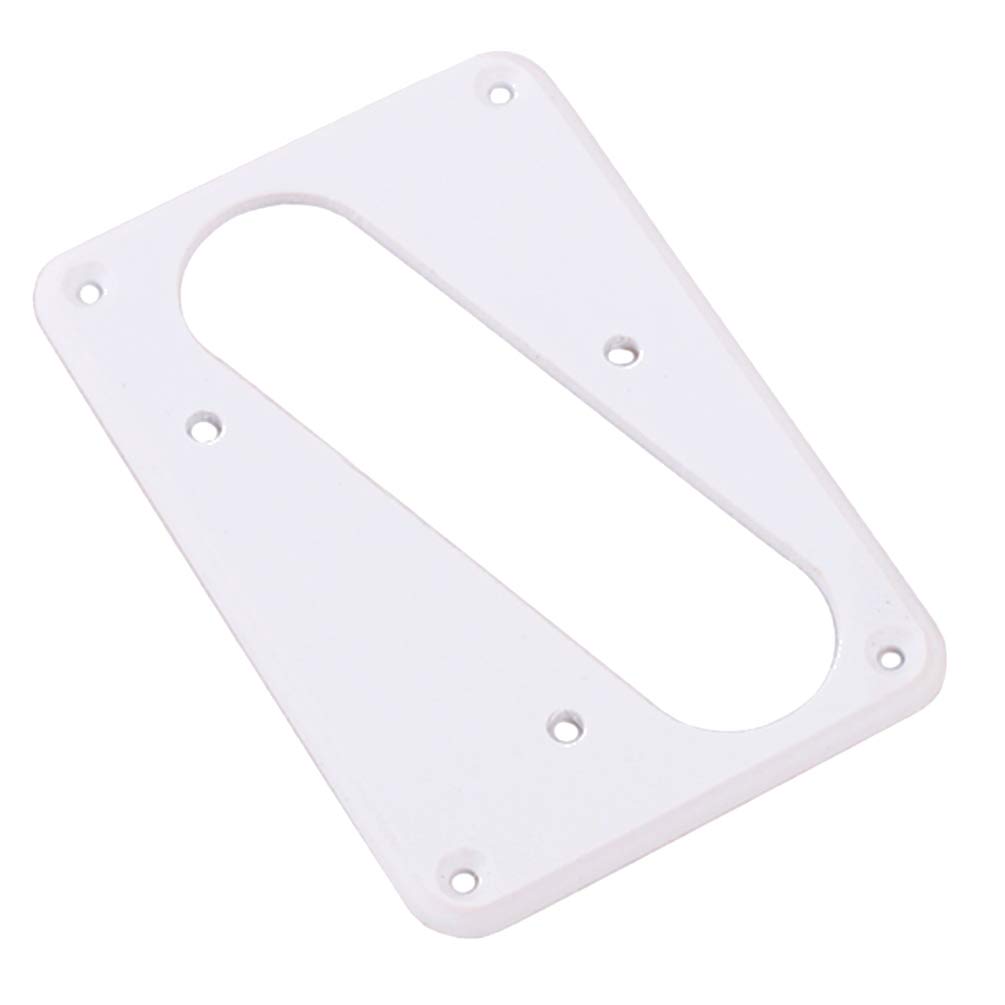 ARTIBETTER Flat Metal Humbucker Pickup Cover & Mounting Ring for Telecaster Electric Guitar - Replacement Bridge Plate Cover for Guitar & Bass (White) - Perfect for DIY Guitar Upgrades & Professional Repairs