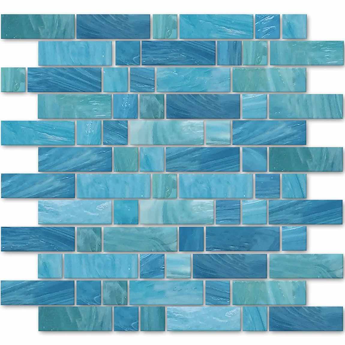 Aqua Mix Glass Mosaic Tile for Water Art - Stunning Backsplash & Pool Design Mosaic for Bathroom, Kitchen, and Swimming Pool Decor
