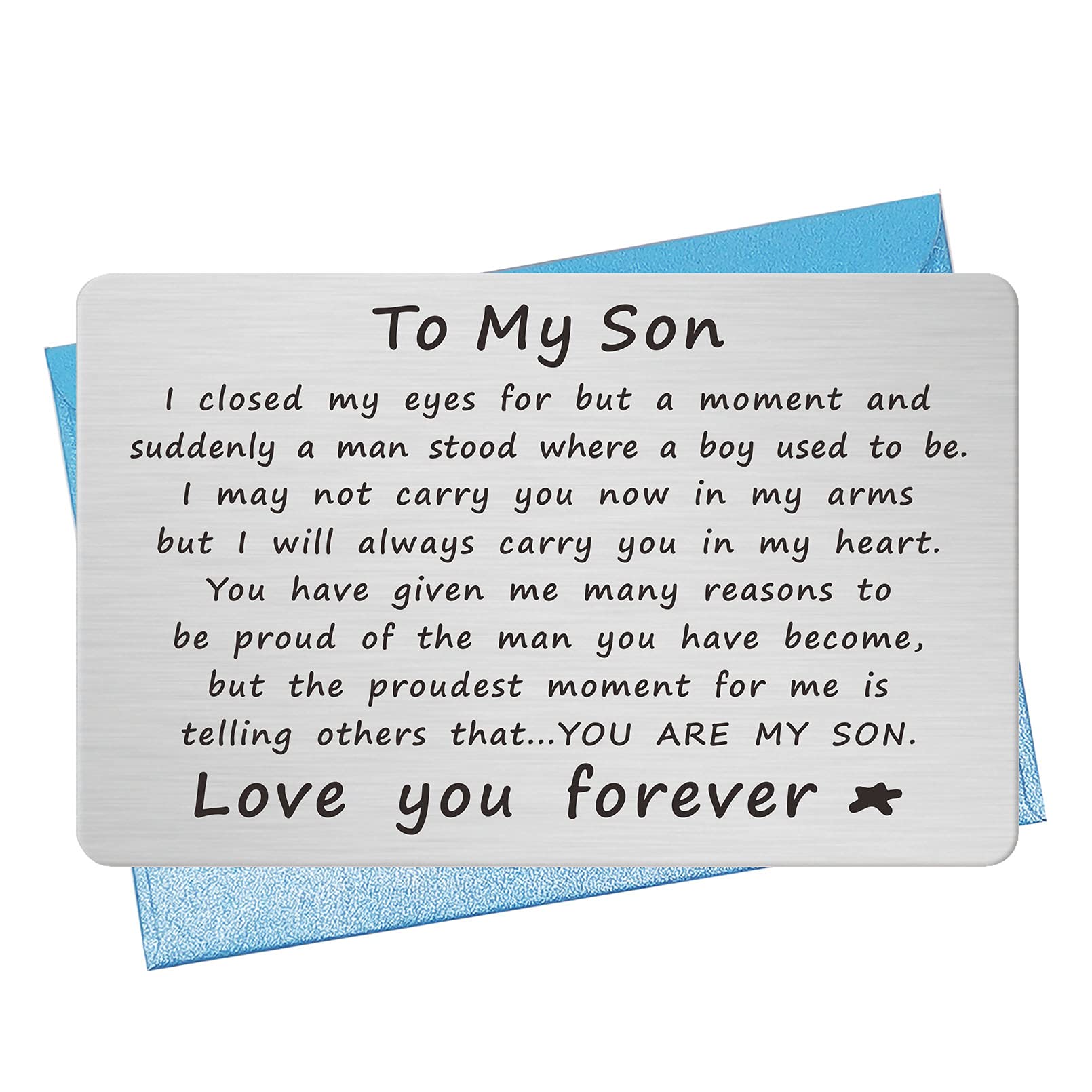 Personalized Inspirational Wallet Card for Son - Birthday, Graduation, Fathers Day Gift from Dad | Perfect for Daily Encouragement & Special Occasions