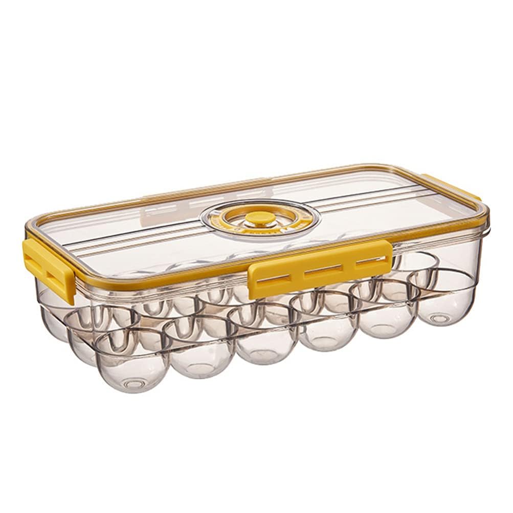 Bosig® 18-Grid Clear Plastic Egg Organizer Box with Lid - Stackable Egg Storage Container, Portable Egg Case & Holder for Kitchen, Fridge, Camping, and Travel