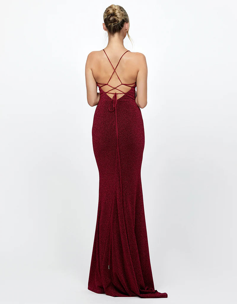 Ellen Strappy Back Maxi Dress - Women's Elegant Long Flowy Summer Dress for Beach, Wedding & Evening Party