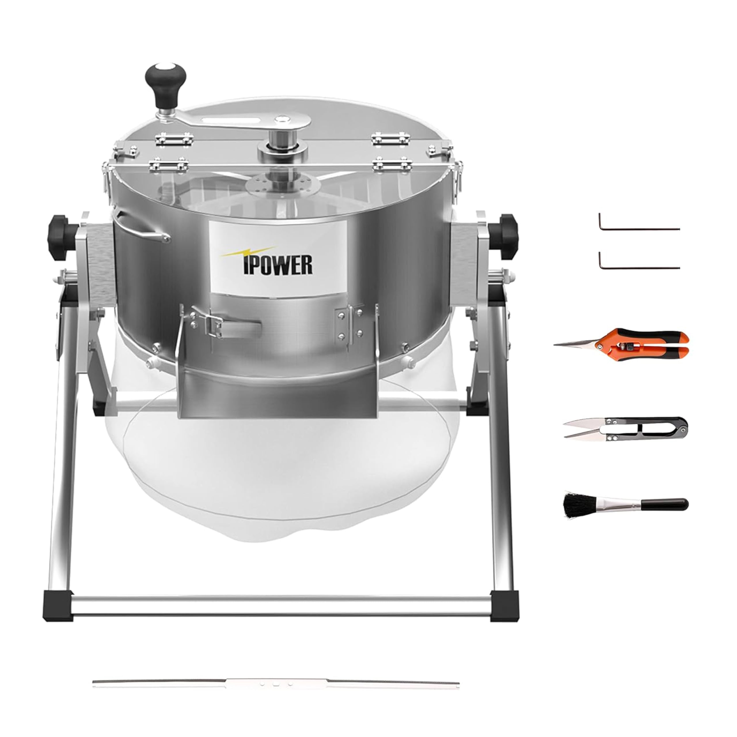 iPower 16 Inch Hydroponic Bud Leaf Trimmer - Stainless Steel Blade & Hand Pruner for Herbs and Flowers - Wet/Dry Plant Trimming Machine with Twisted Spin Cut - Floor Standing Design for Indoor Gardening & Commercial Grow Operations