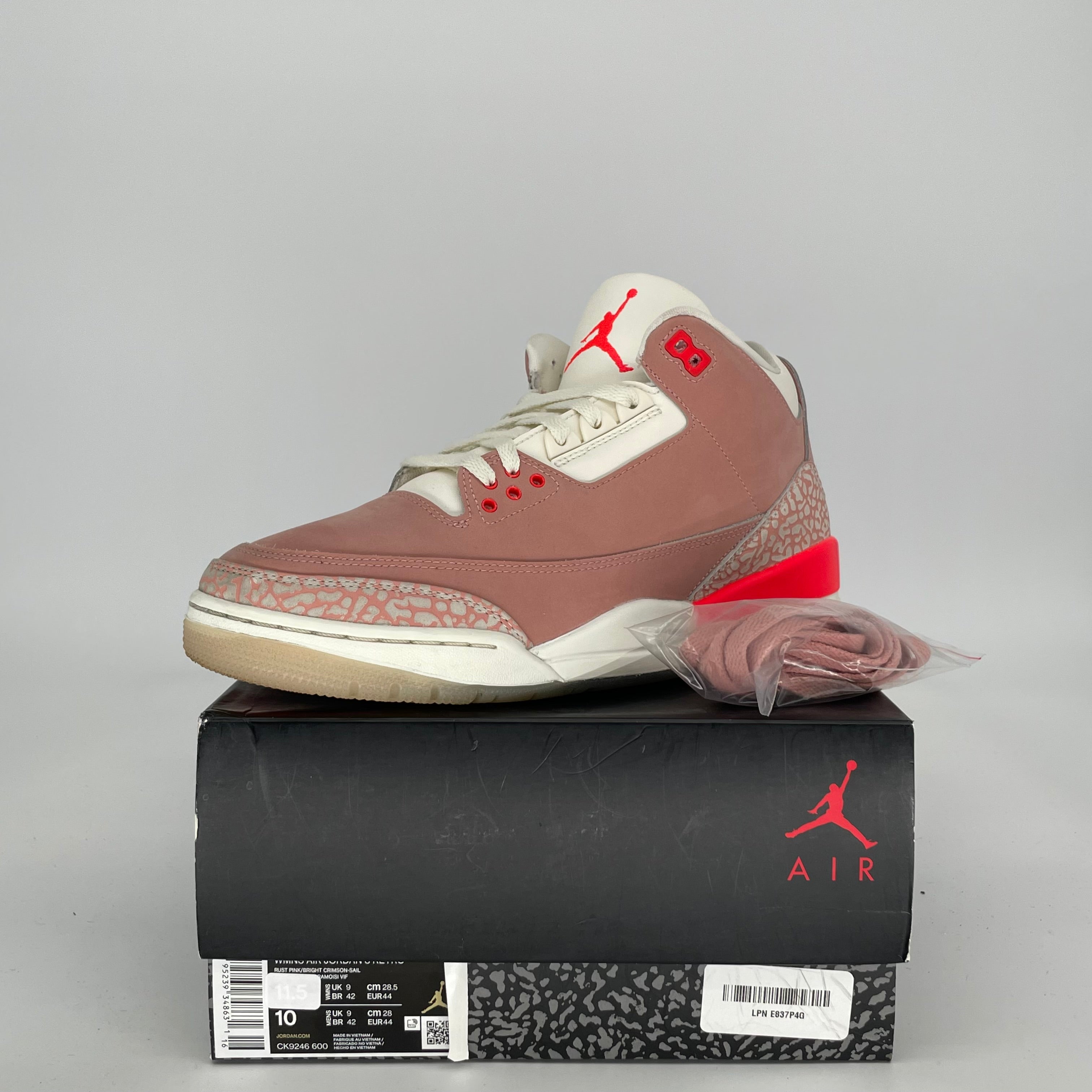 AIR JORDAN 3 Rust Pink Women's Basketball Shoes Size 10/11.5W - Style CK9246-600 | Retro Sneakers for Running, Gym Workouts & Streetwear Fashion