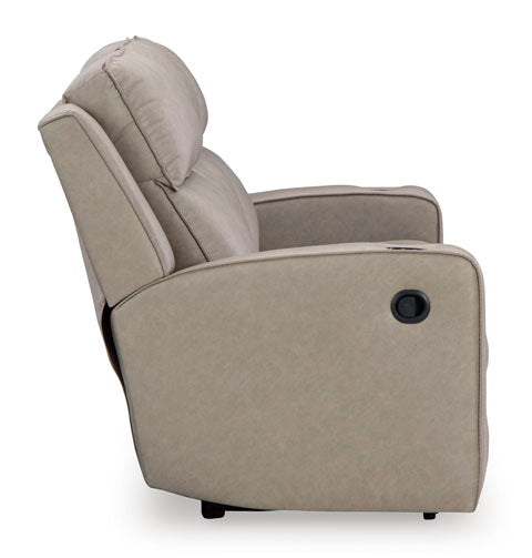 Lavenhorne Pebble Reclining Sofa - Modern Comfortable 3-Seater Leather Recliner Couch with Cup Holders & USB Ports | Perfect for Living Room, Home Theater & Family Relaxation