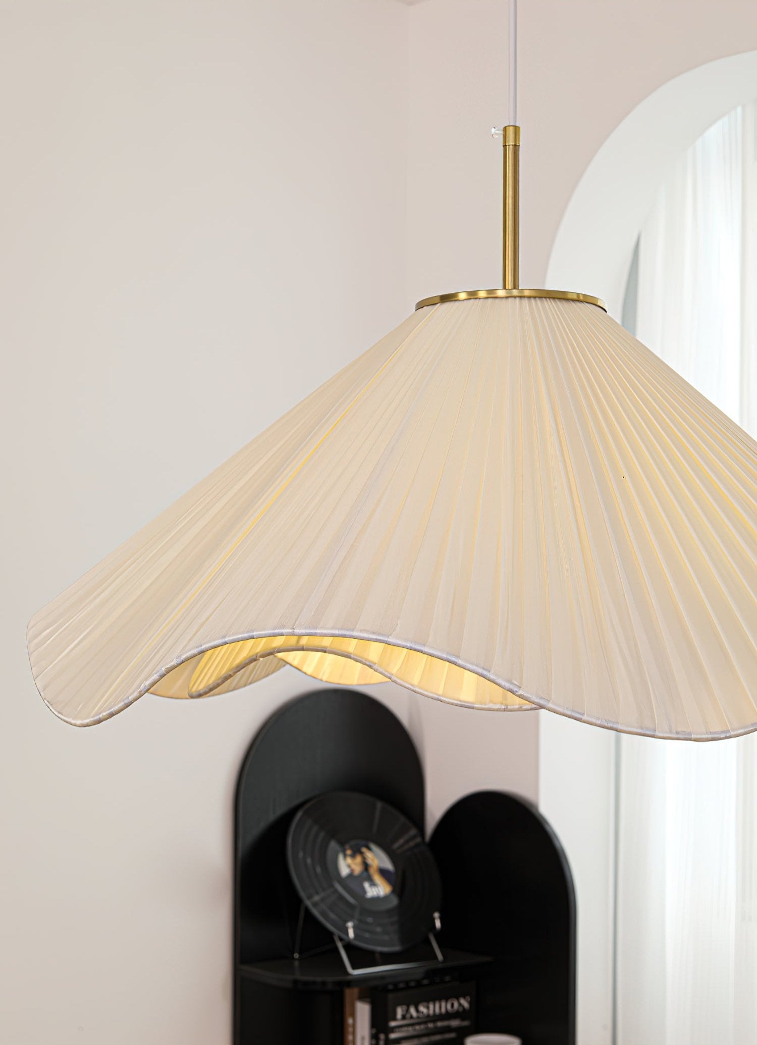 Elara Pendant Light - Modern Hanging Ceiling Lamp for Kitchen Island, Dining Room & Bedroom - Elegant Glass Shade with Gold Finish - Perfect for Home Decor & Interior Lighting