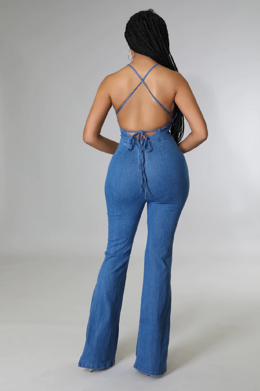 Kelisa Women's Denim Jumpsuit - Stylish Casual Romper for Everyday Wear | Perfect for Outings, Parties & Street Fashion