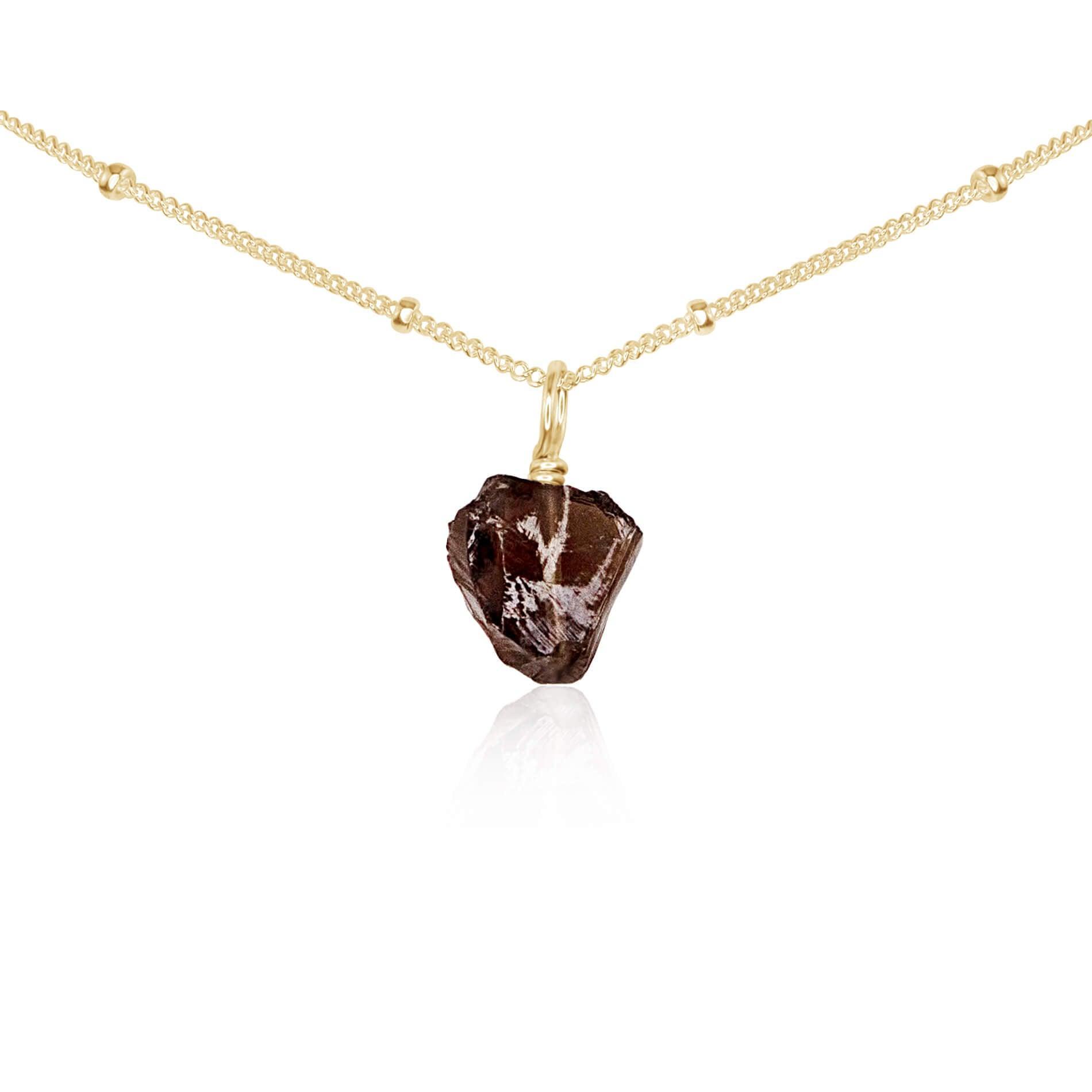 Natural Smoky Quartz Gemstone Pendant Necklace - Elegant Choker for Women | Perfect for Boho Jewelry, Spiritual Healing & Everyday Fashion Accessories