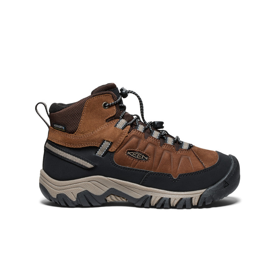 Big Kids' Targhee IV Waterproof Hiking Boots - Bison/Brindle Color | Durable Outdoor Shoes for Boys & Girls | Perfect for Trail Hiking, Camping & Mountain Adventures
