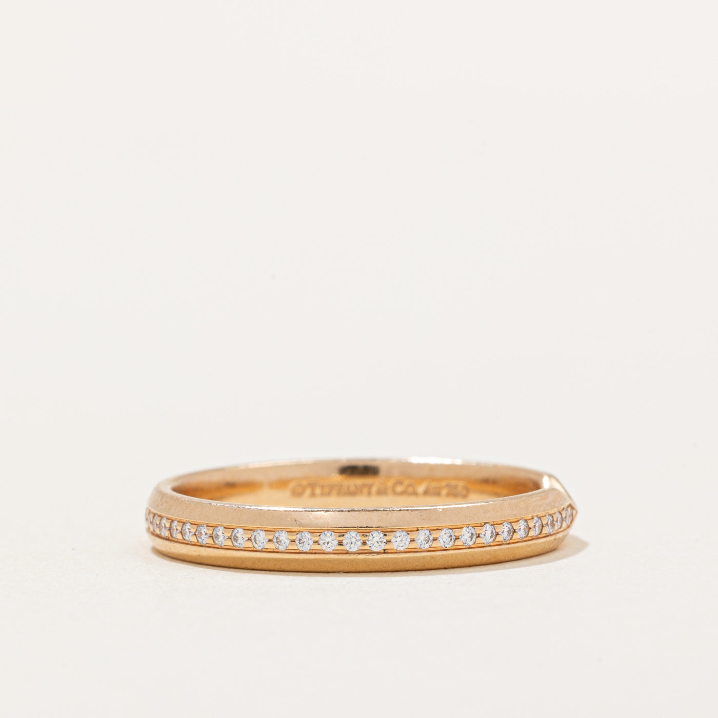 Tiffany & Co The Tiffany Setting Diamond Nesting Narrow Band Ring | 0.17ctw | Size 7.25 | Engagement Ring, Wedding Band, Anniversary Gift for Her