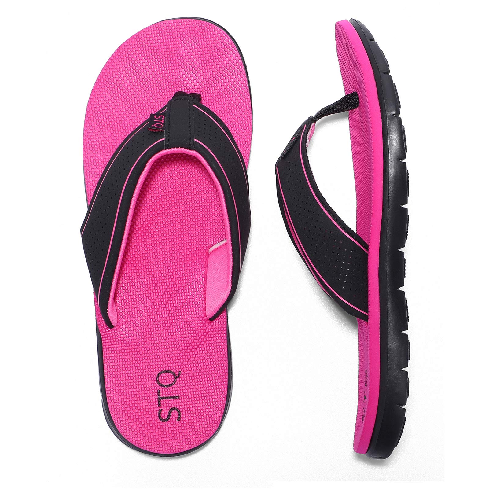 STQ Women's Non-Slip Flip Flops - Comfortable Yoga Mat Thong Sandals for Outdoor Walking, Beach, Pool & Yoga - Lightweight Summer Casual Shoes