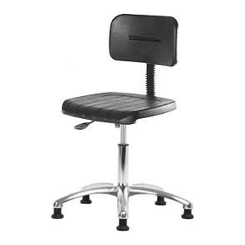 Ergonomic Polyurethane Office Chair with Chrome Base & Smooth Glides - Adjustable Desk Height for Comfortable Seating - Perfect for Home Office, Conference Rooms & Workspaces