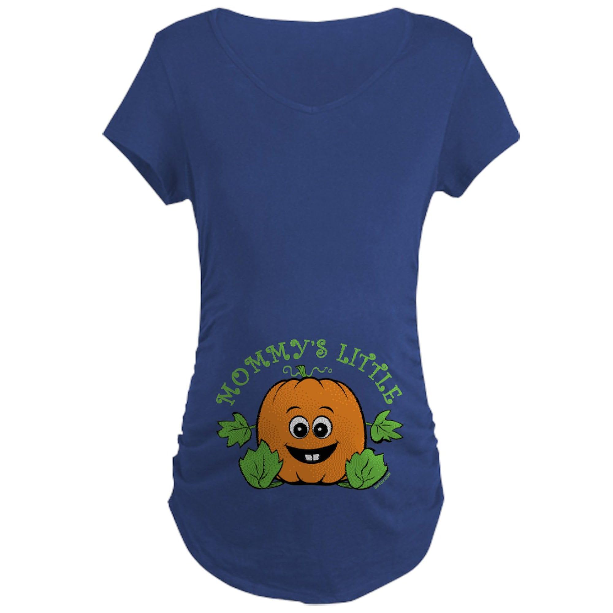Mommy's Little Pumpkin Maternity Dark T-Shirt - Women's Ruched Side Pregnancy Tee for Expecting Mothers | Perfect for Baby Showers, Maternity Photos & Casual Wear