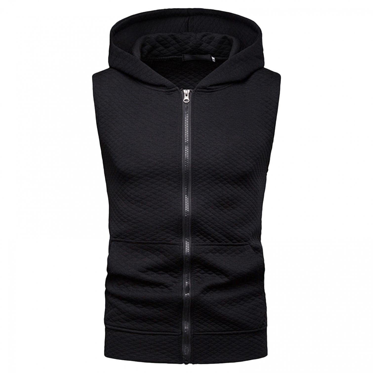 Men's Workout Hooded Tank Tops - Sleeveless Gym Hoodies & Bodybuilding Muscle Shirts with Waffle Zip Design for Training, Running & Fitness | Perfect for Gym, Weightlifting & Outdoor Sports