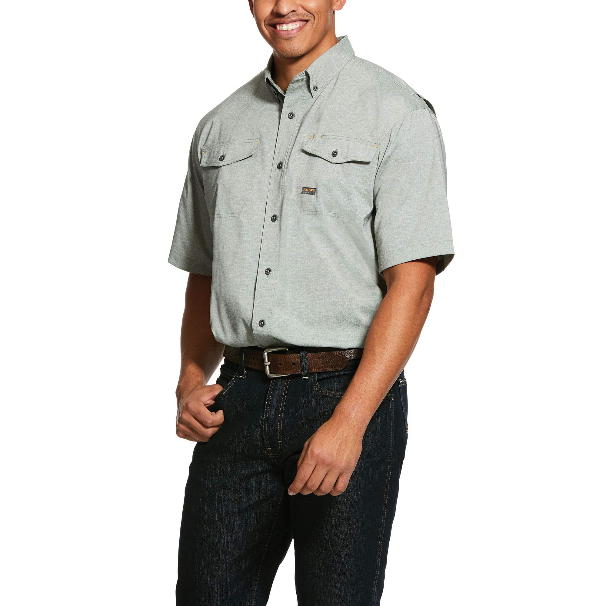 Ariat Men's Rebar VentTek Durastretch Work Shirt - Durable & Breathable for Construction, Farming & Outdoor Work