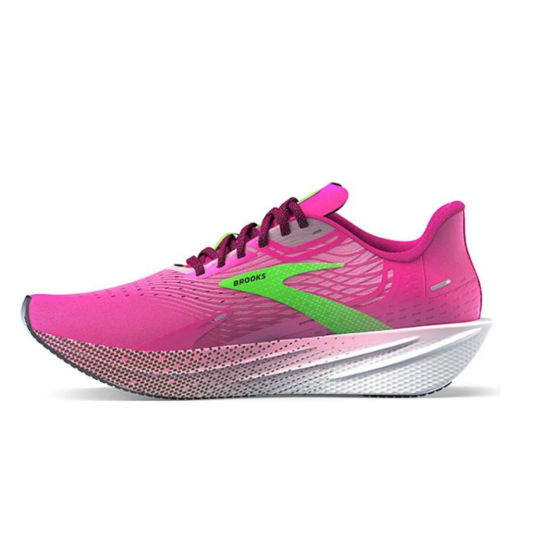 Brooks Women's Hyperion Max Running Shoes - Lightweight & Cushioned for Women, Pink Glo/Green/Black - Perfect for Marathon Training & Daily Jogging