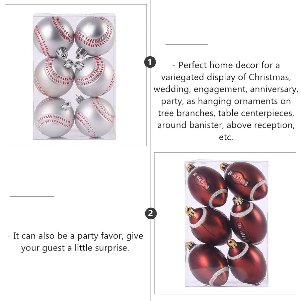 BESTOYARD 12-Piece Football Party Decorations Set - Sports Theme Tree Balls for Christmas, Holiday & Game Day Celebrations | Perfect for Football Themed Parties, Home Decor & Festive Gatherings