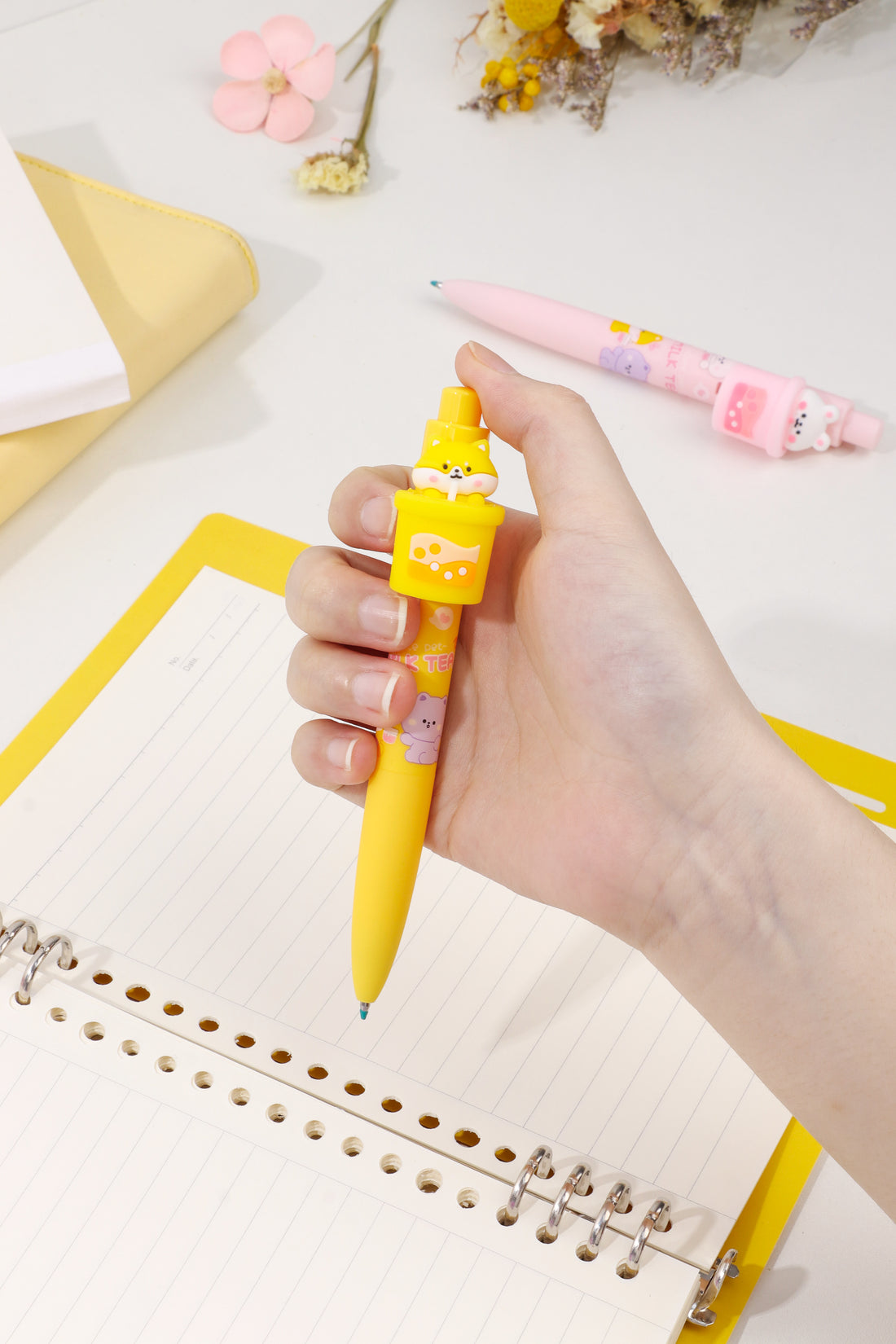 Boba Pet Retractable Gel Pen - Cute Kawaii Writing Pen for School, Office & Journaling - Smooth Ink Flow for Note Taking, Drawing & Doodling
