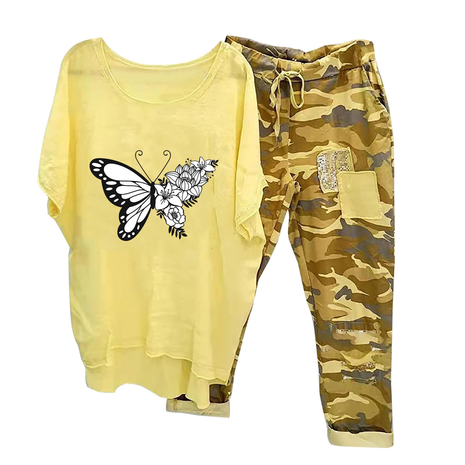 Oelaio Women's 2-Piece Matching Sweatsuit Set - Y2K Casual Shorts & Top Lounge Outfit for Vacation, Going Out & Everyday Wear