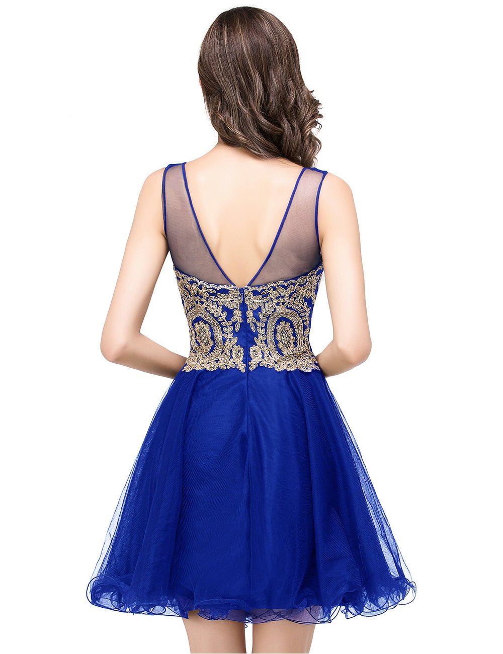 MisShow 2024 Women's Elegant Crystal Applique Cocktail Dress - Short Sleeveless Prom & Homecoming Party Gown for Evening Events, Weddings & Special Occasions