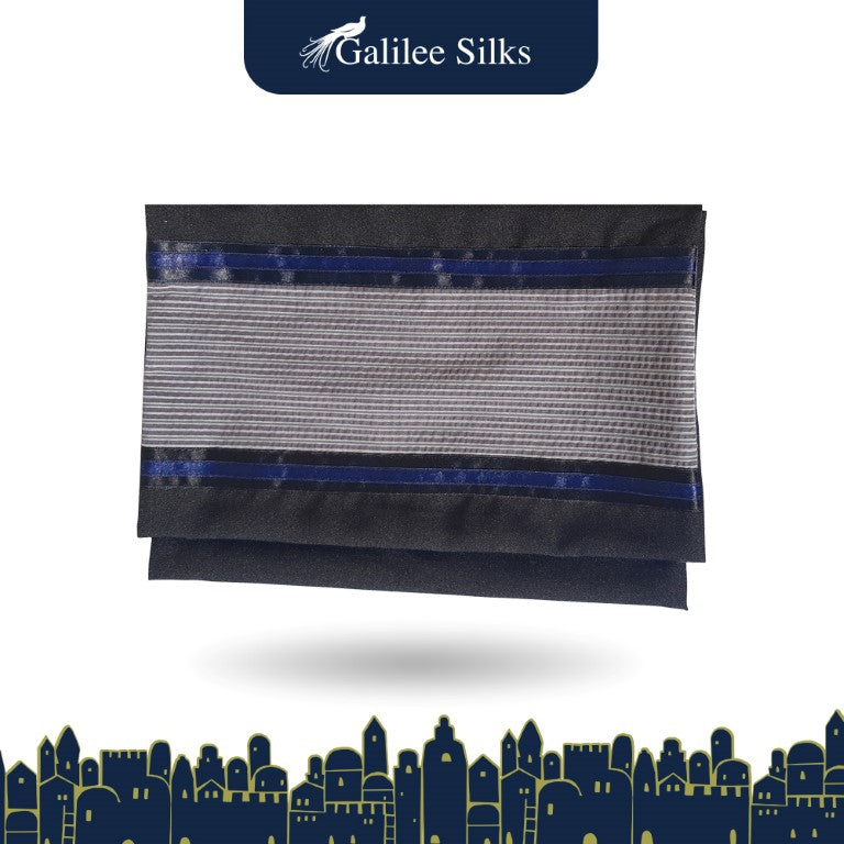 Majestic Royal Black Tallit Prayer Shawl for Men & Women - Bar Mitzvah Tallit Set with Modern Design - Perfect for Jewish Religious Ceremonies, Synagogue Worship & Special Occasions